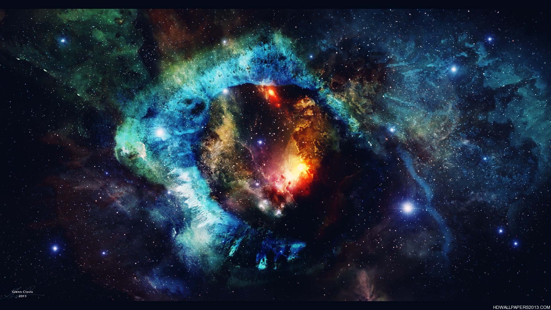 Nebulosa colorata con stelle, 1920x1080 Full HD, PC Desktop