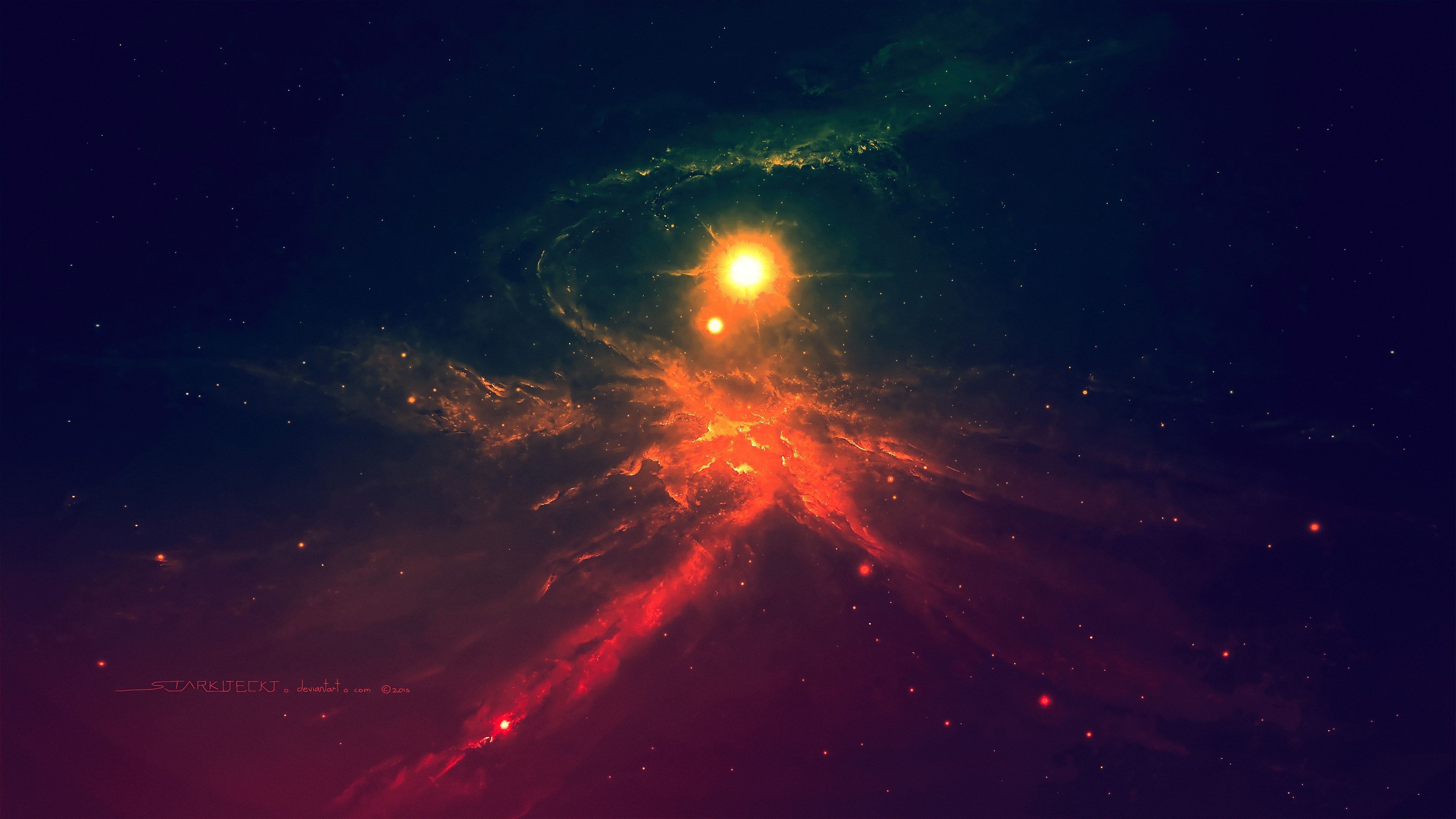 Galassia stellare rossa e verde, 3840x2160 Ultra HD, 4K TV