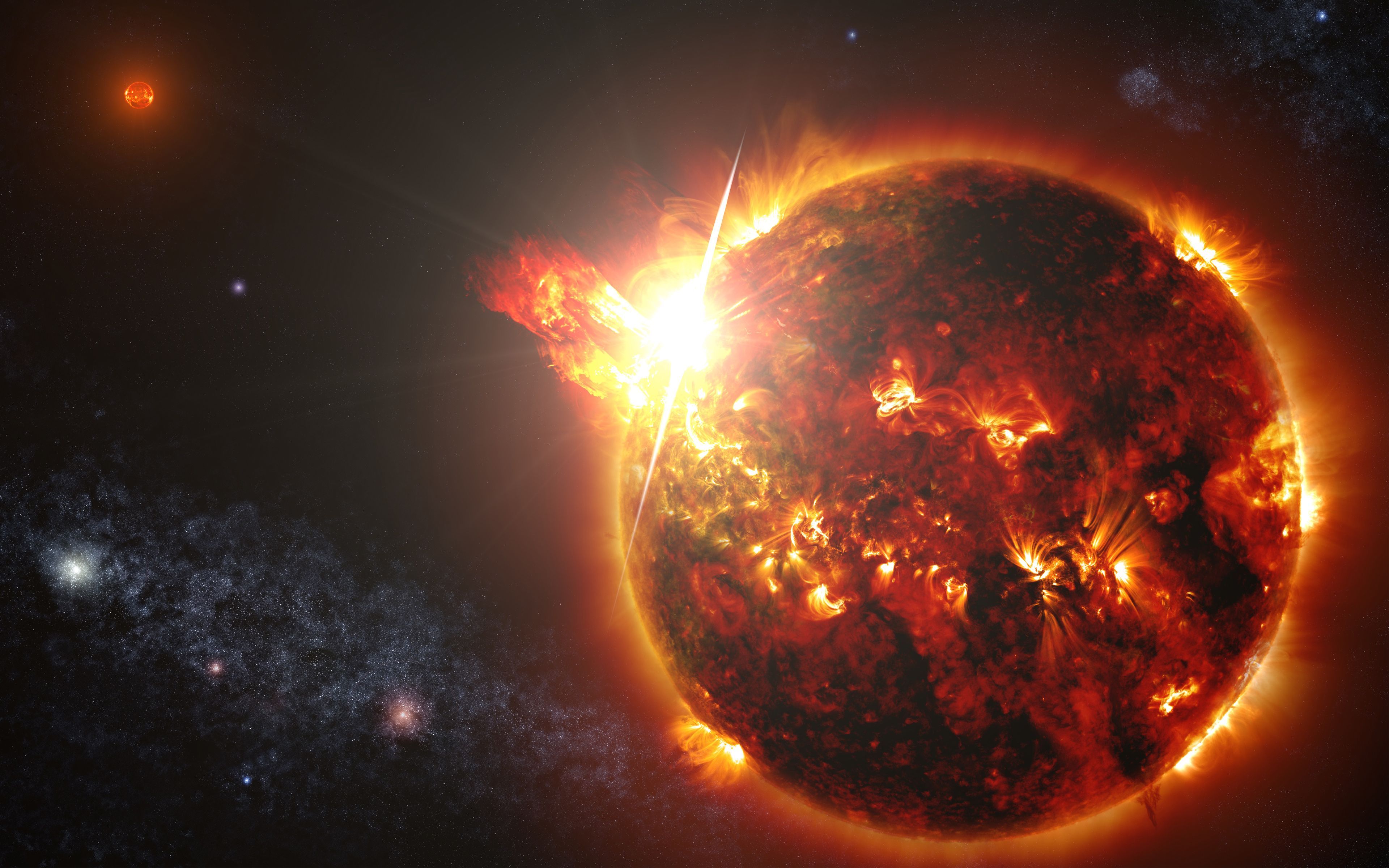 Pianeta infuocato nello spazio, 3840x2400 4K, Desktop 4K