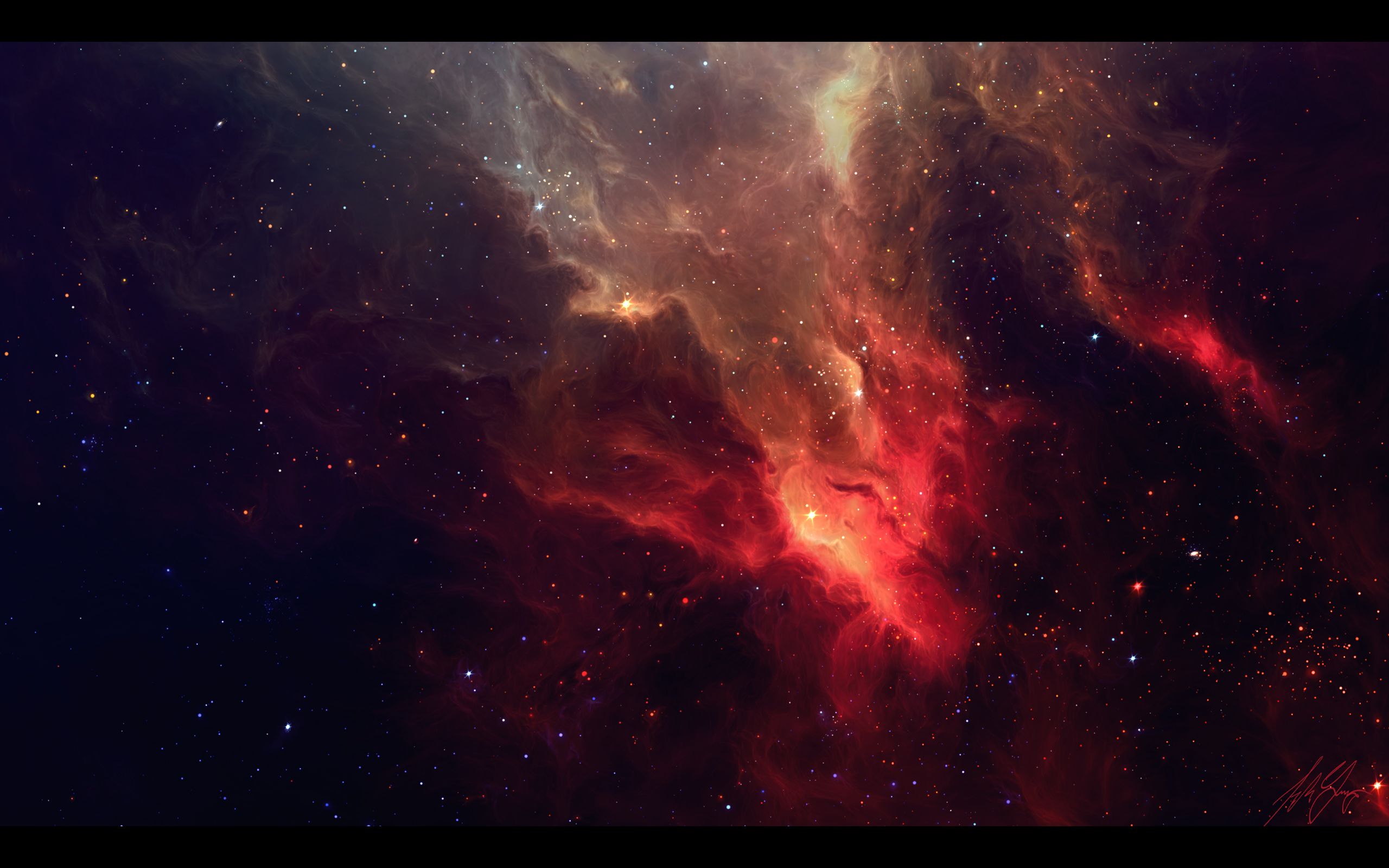 Nebulosa rossa nello spazio, 2560x1600 2K, MacBook Pro