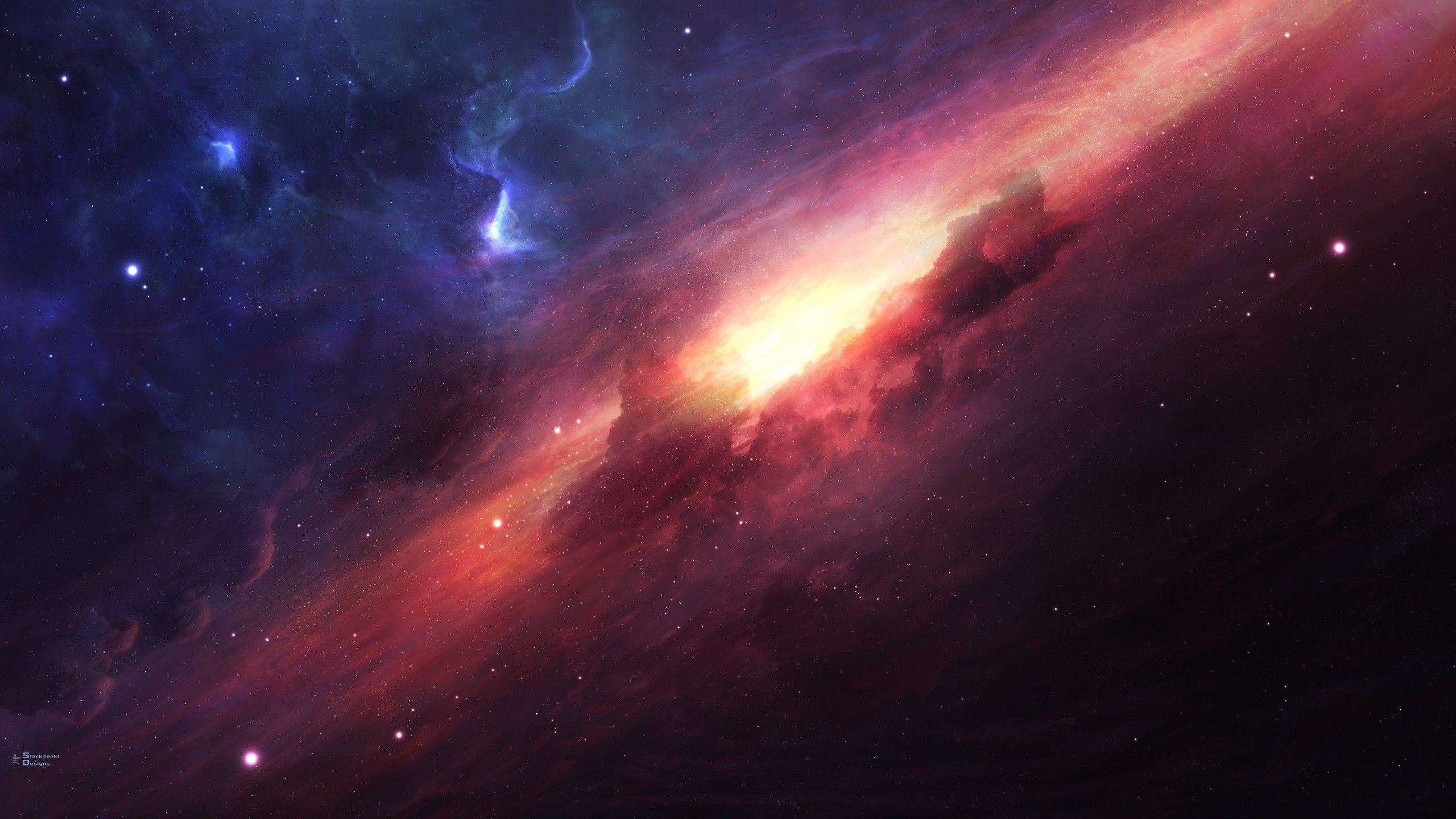 Galassia nebulosa rosa spaziale, 2560x1440 QHD, Monitor Gaming