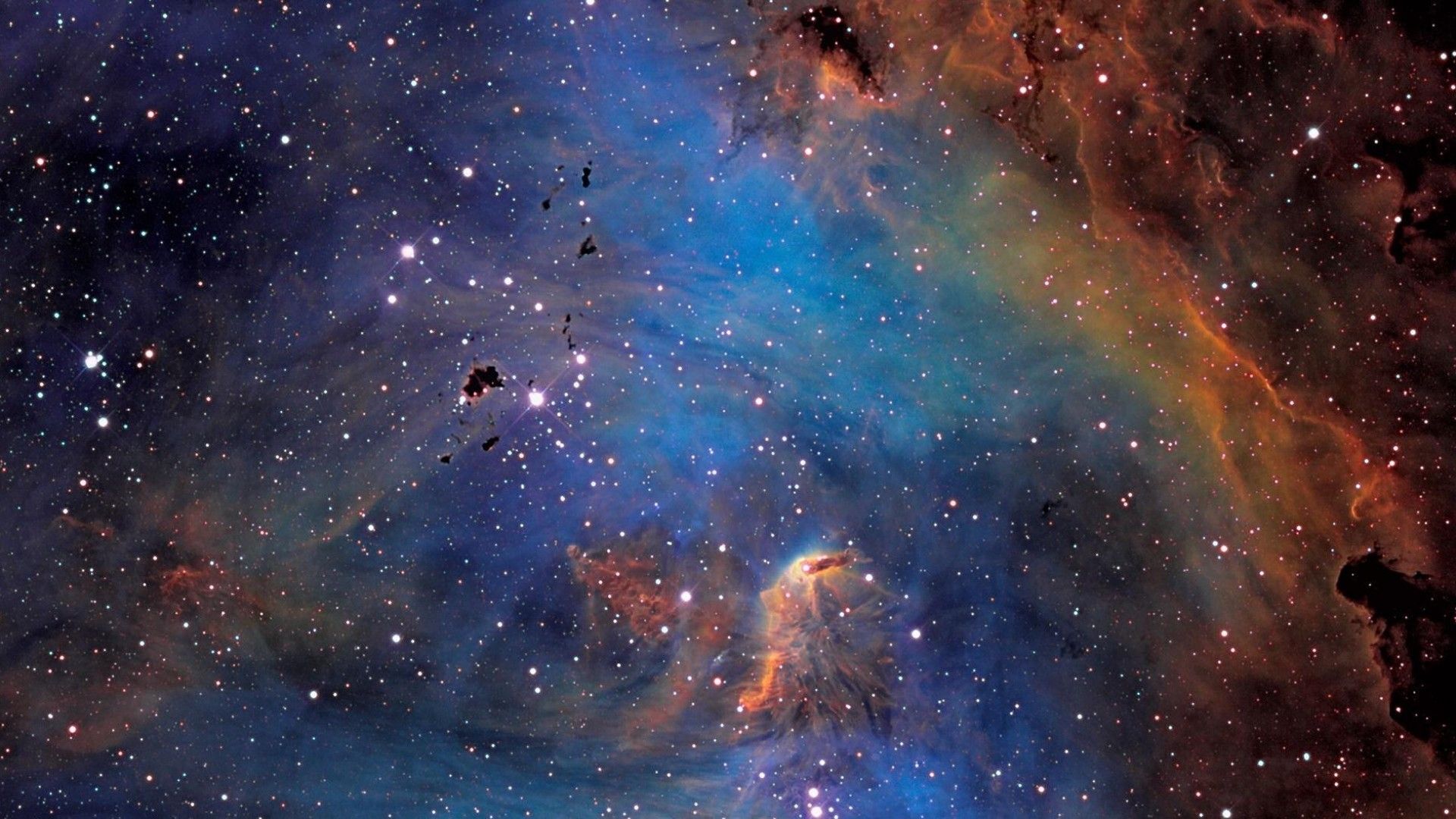 Nebulosa colorata con stelle, 1920x1080 Full HD 1080p, Desktop
