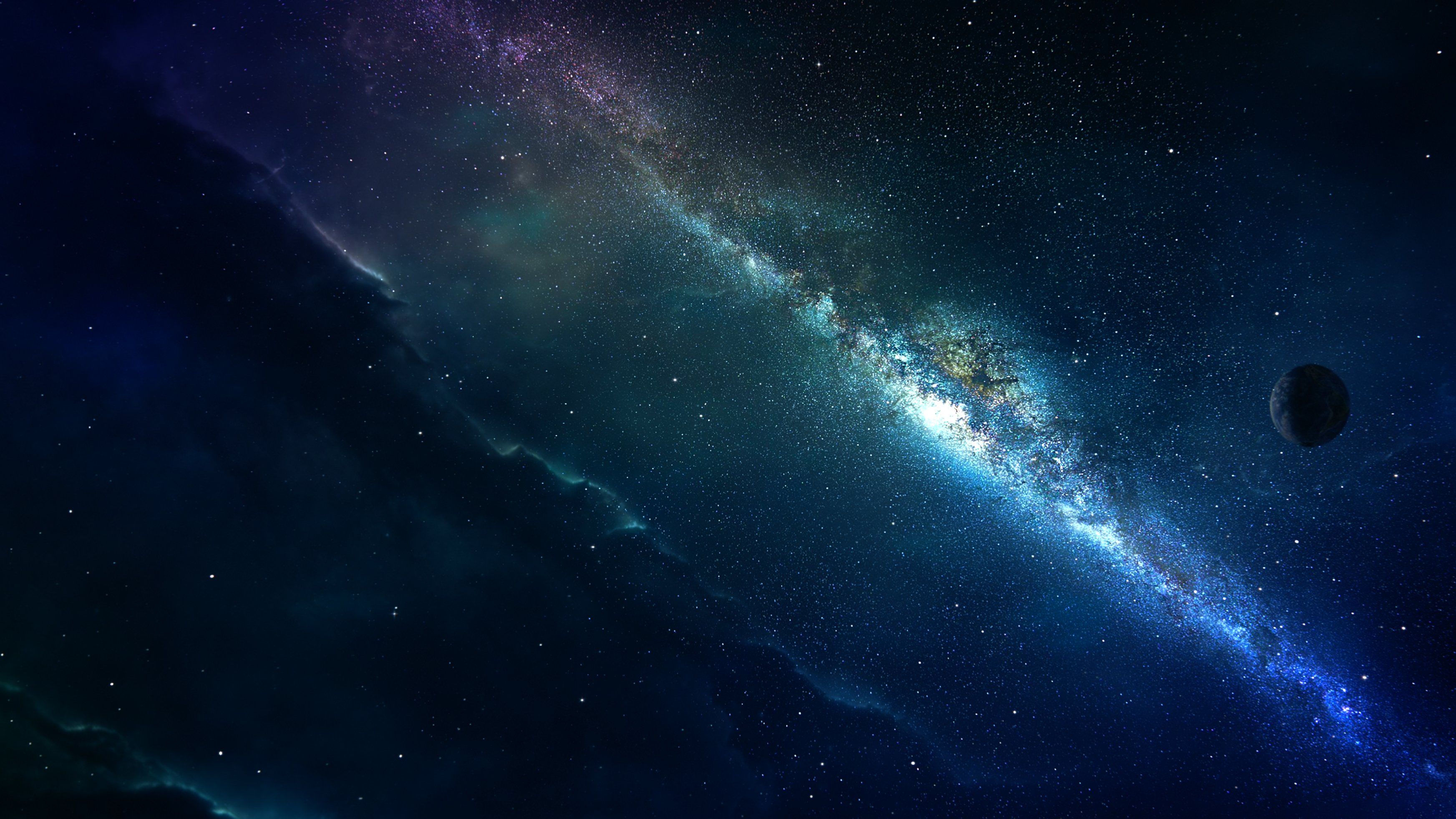 Via Lattea galassia stellata blu, 3490x1963 WQXGA, Monitor Gaming