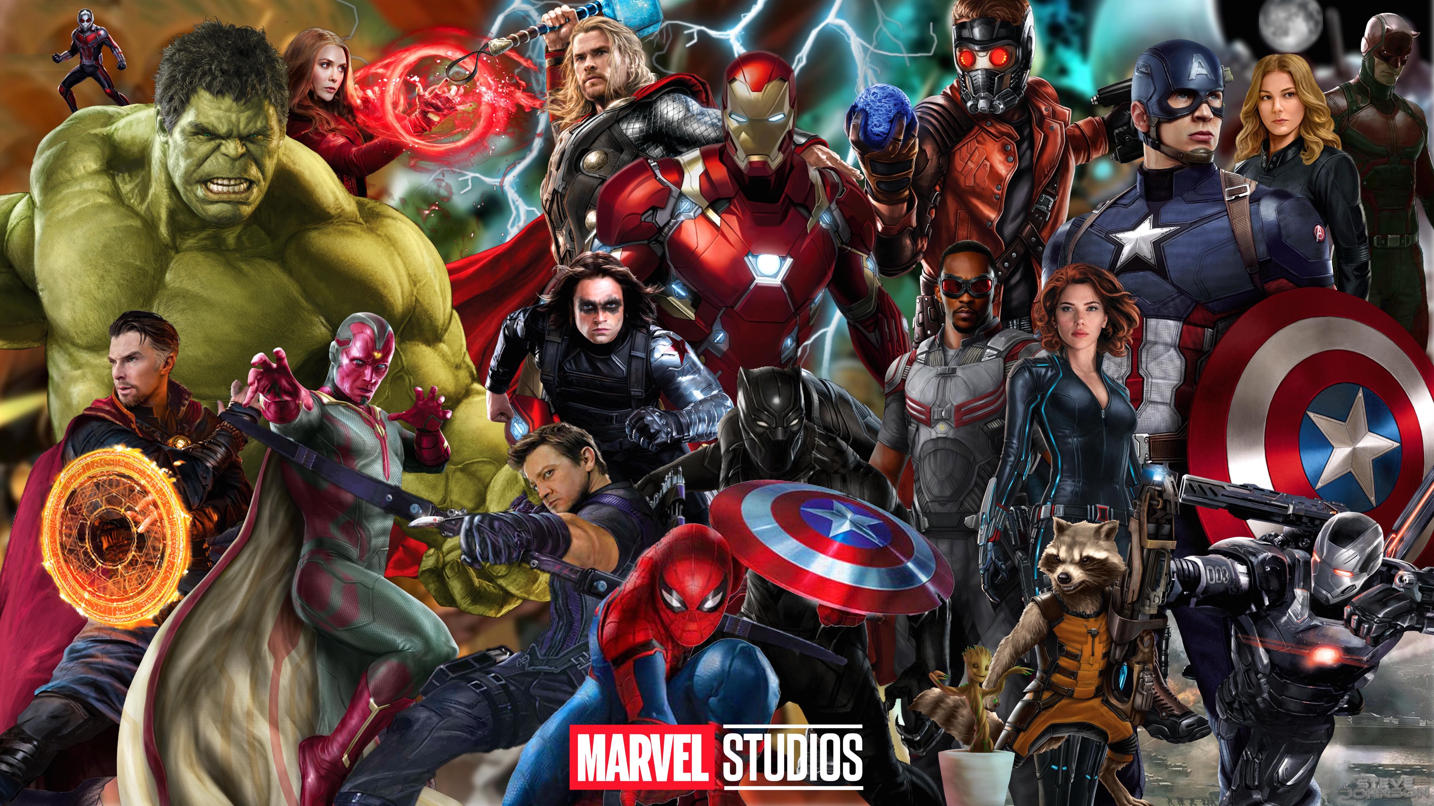 Personaggi Marvel Avengers collage, 4679x2632 UHD, Monitor 4K