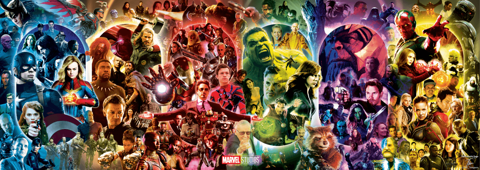 Collage personaggi Marvel Avengers, 1600x568 Ultrawide, Dual Monitor