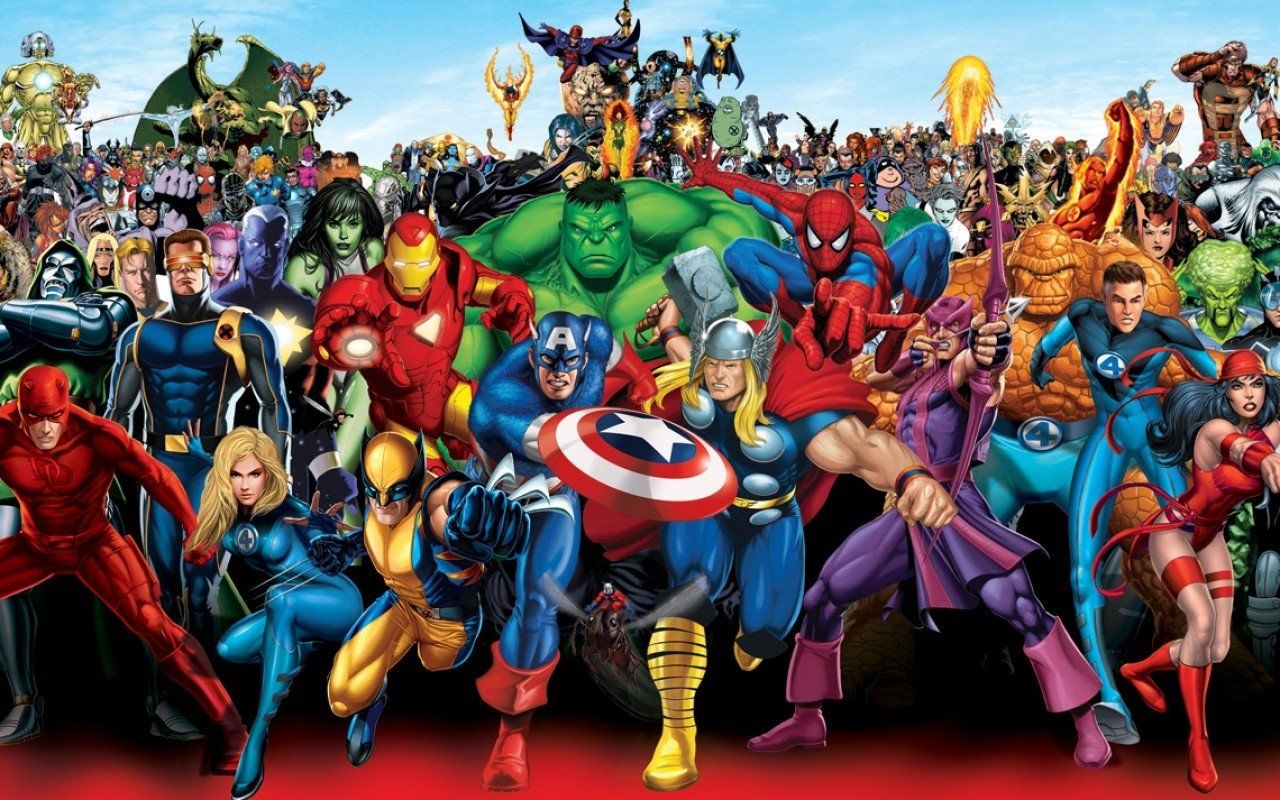 Personaggi Marvel supereroi gruppo, 1280x800 720p, Laptop