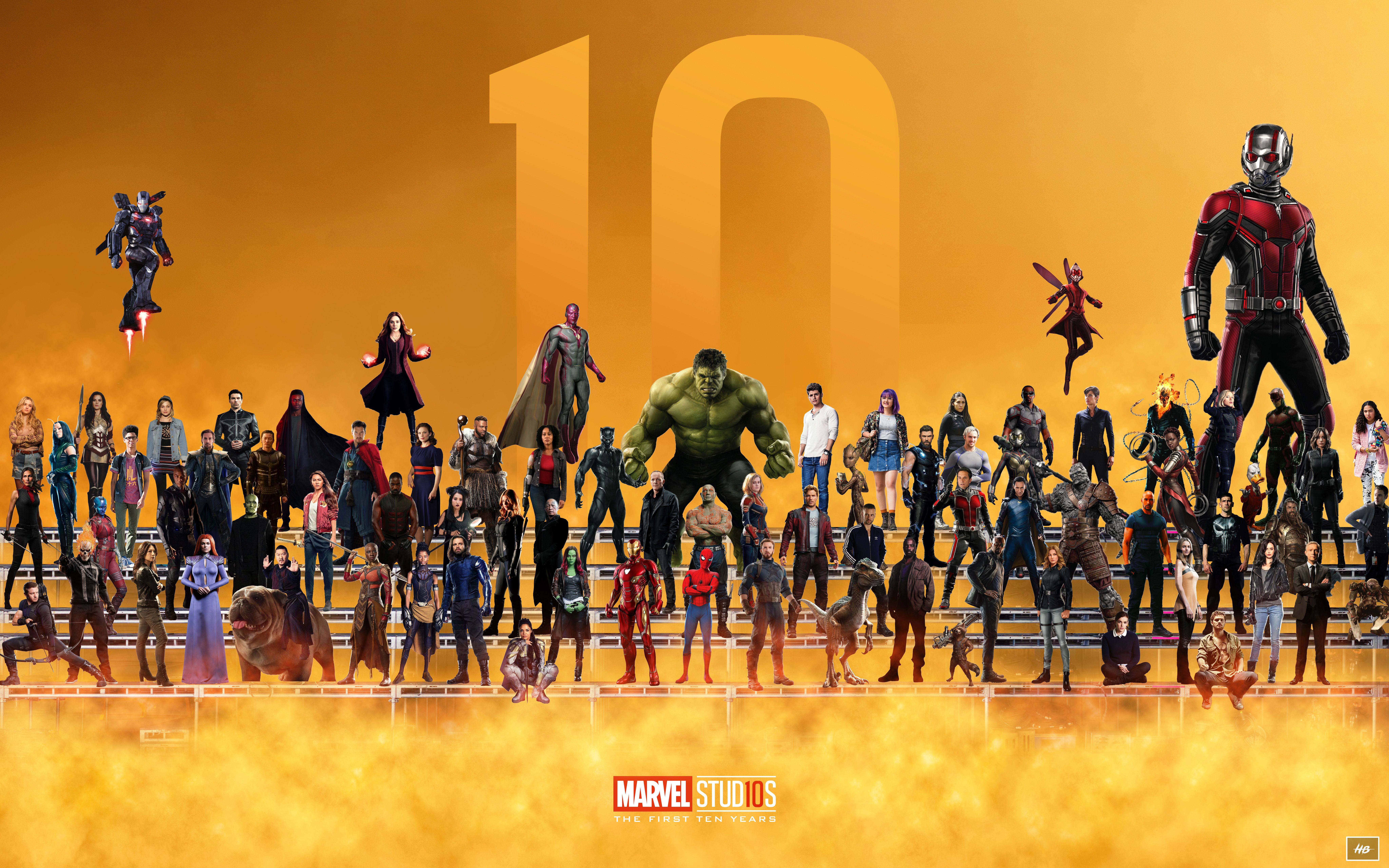 Personaggi Marvel Studios anniversario 10, 8191x5120 Ultra HD, 4K TV