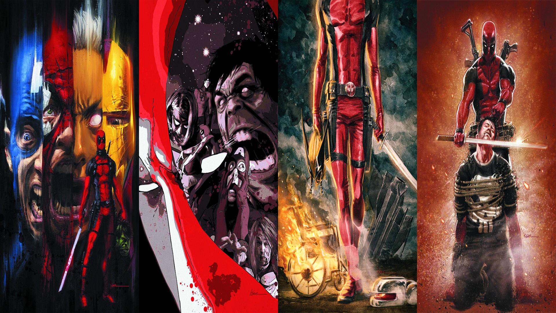 Deadpool collage Marvel, mercenario, 1920x1080 1080p, Desktop