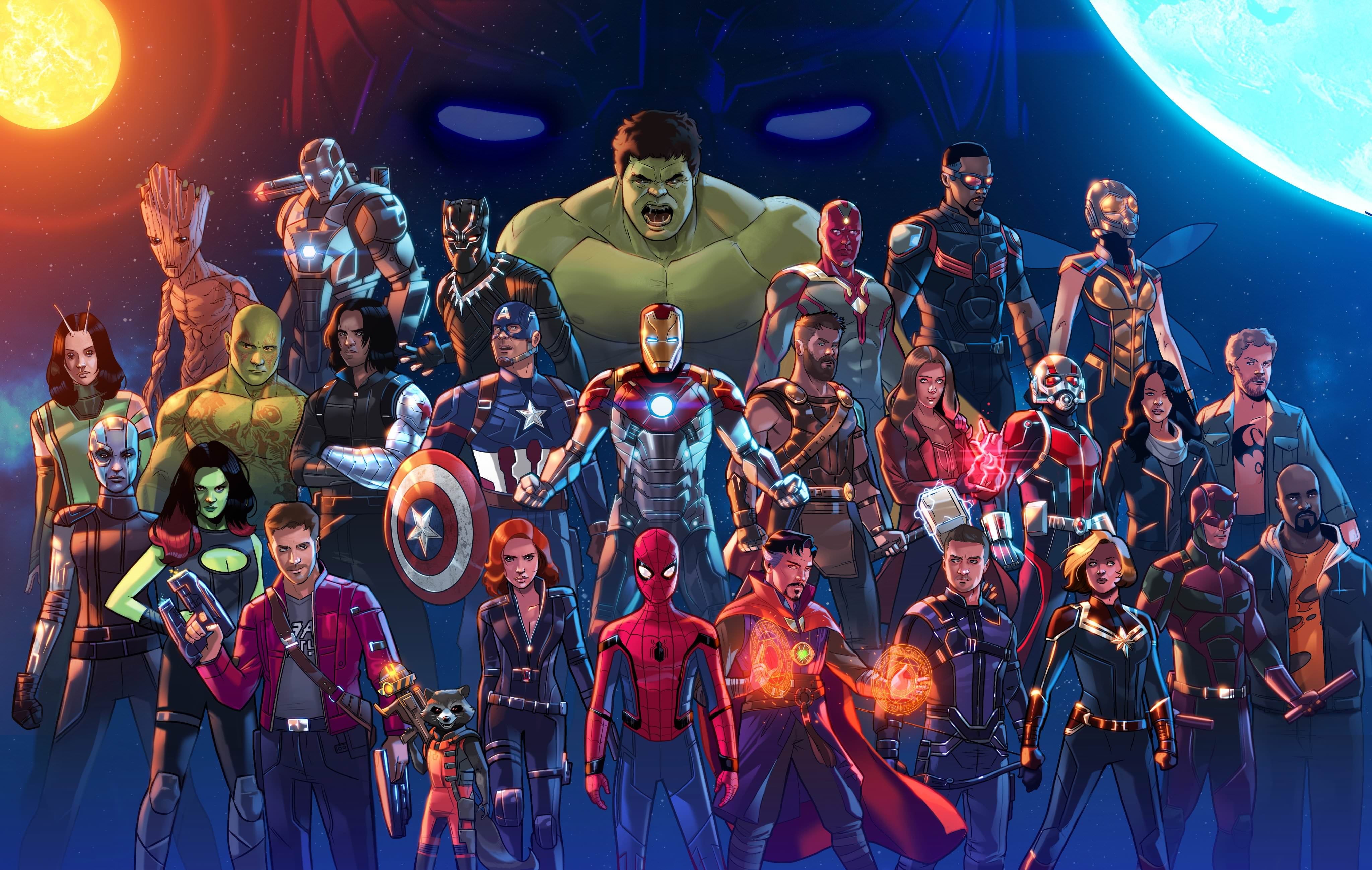 Supereroi Marvel Avengers gruppo, MCU, 4096x2596 4K Ultra HD, Desktop