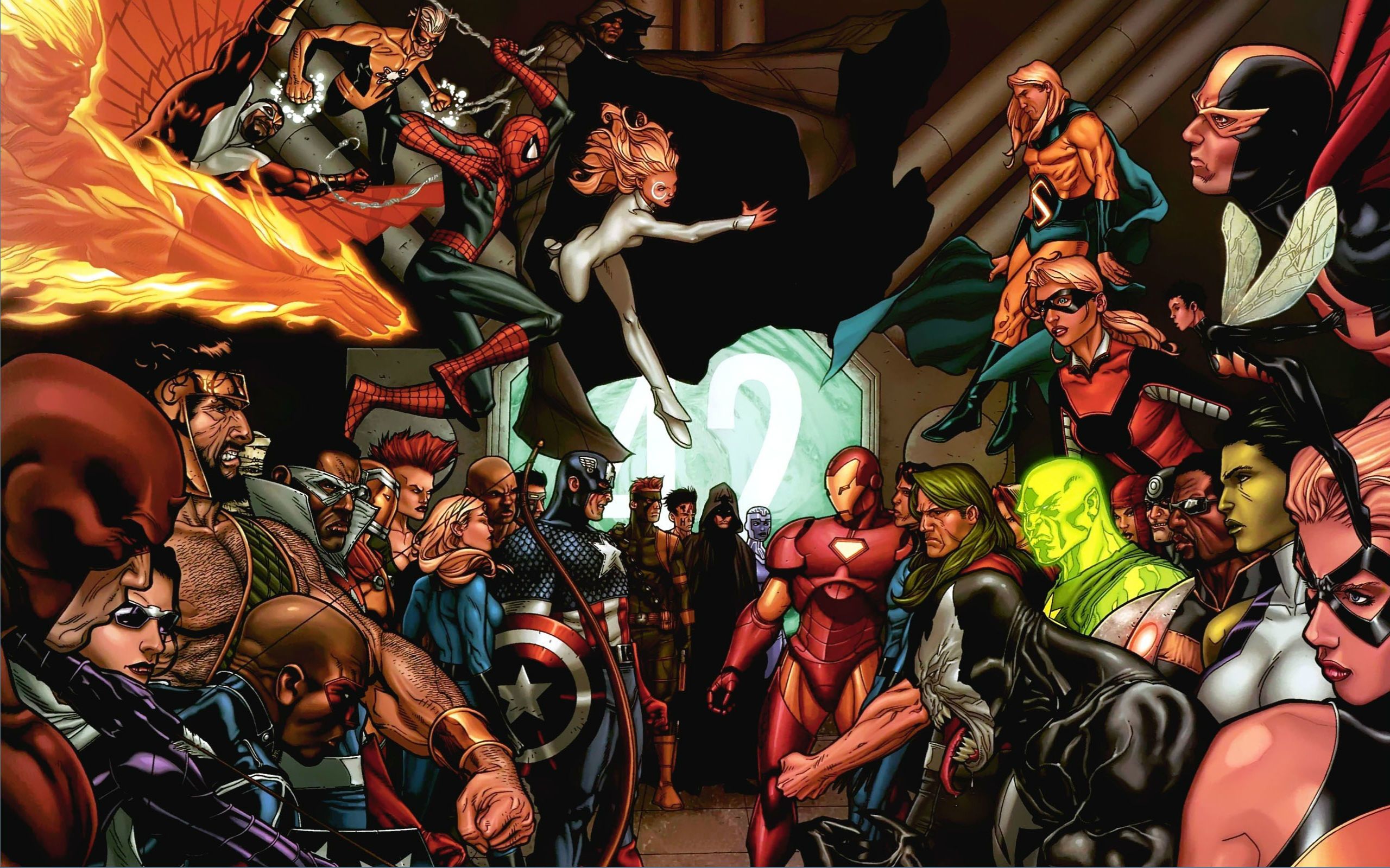 Supereroi Marvel gruppo battaglia, 2560x1600 2K, Laptop