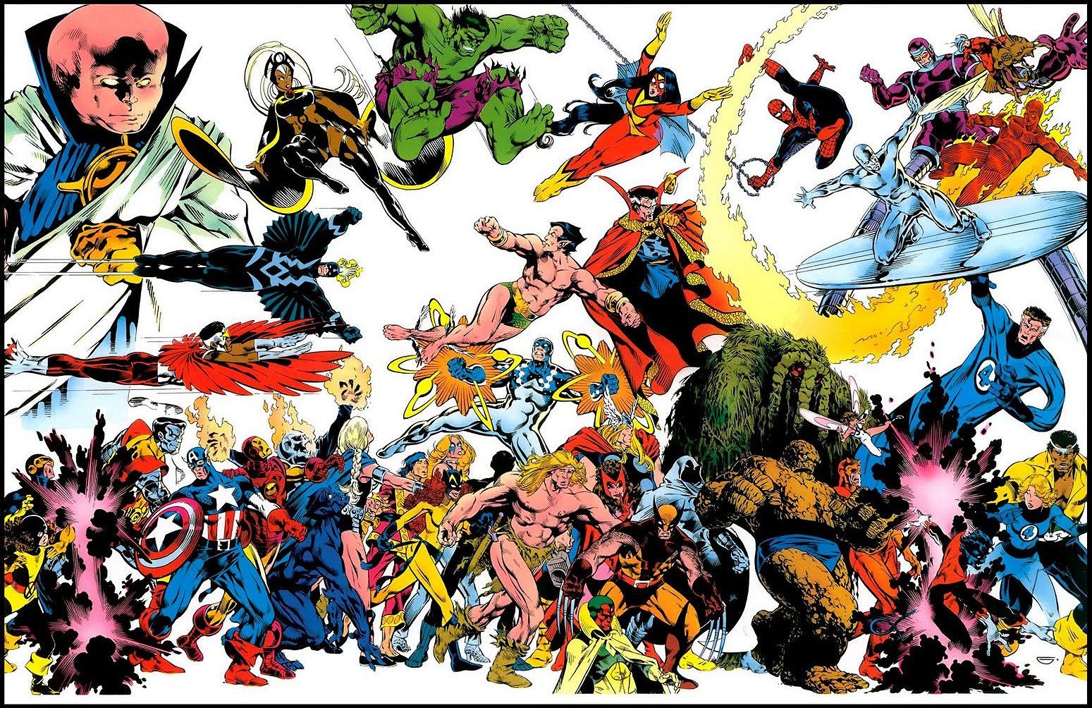 Collage supereroi Marvel classici, 1549x1004 HD, Desktop
