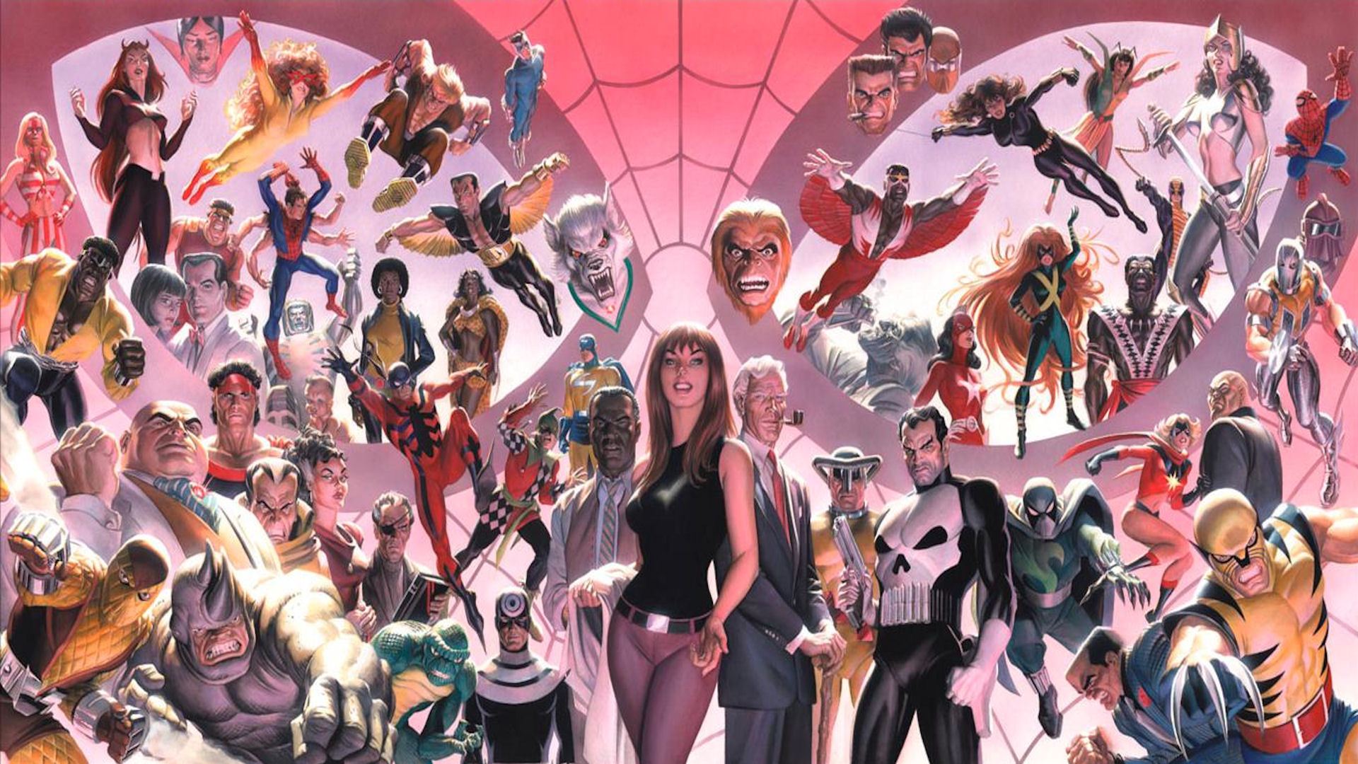 Collage eroi Marvel Comics, 1920x1080 Full HD 1080p, PC Desktop