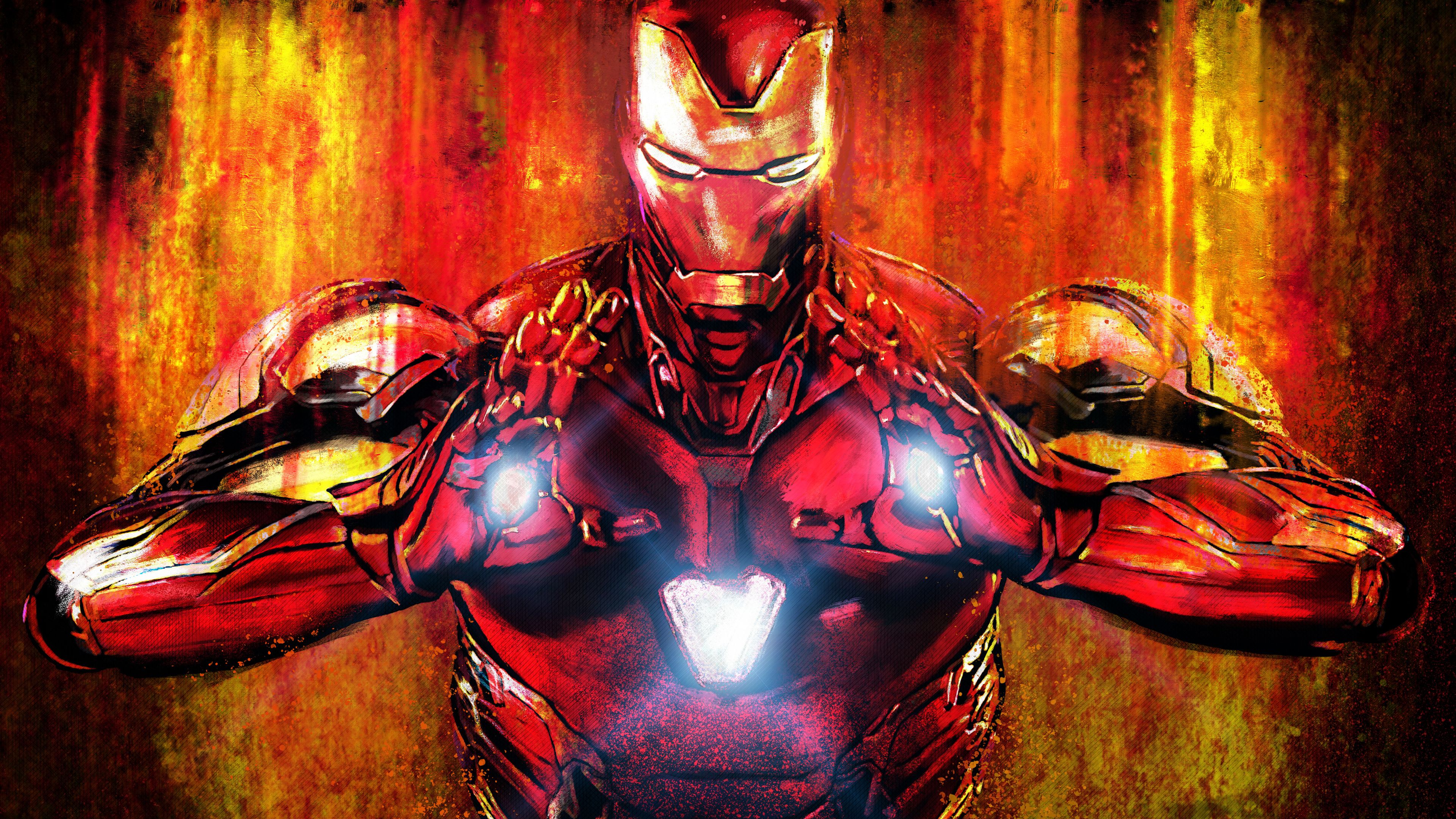 Iron Man armatura rossa oro, Tony Stark, 3840x2160 Ultra HD, 4K TV