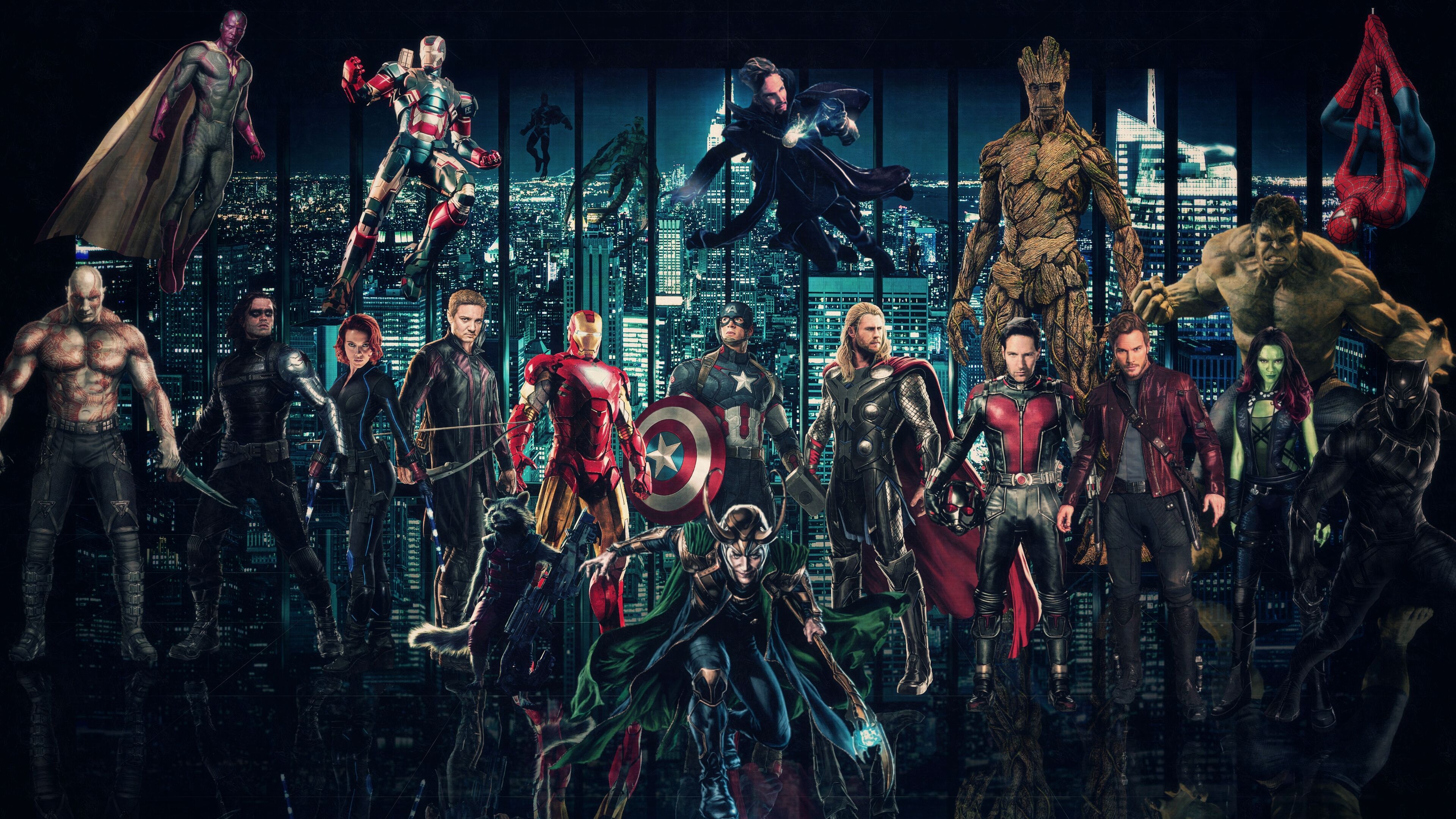 Personaggi Marvel Avengers gruppo, 3840x2160 Ultra HD, PC