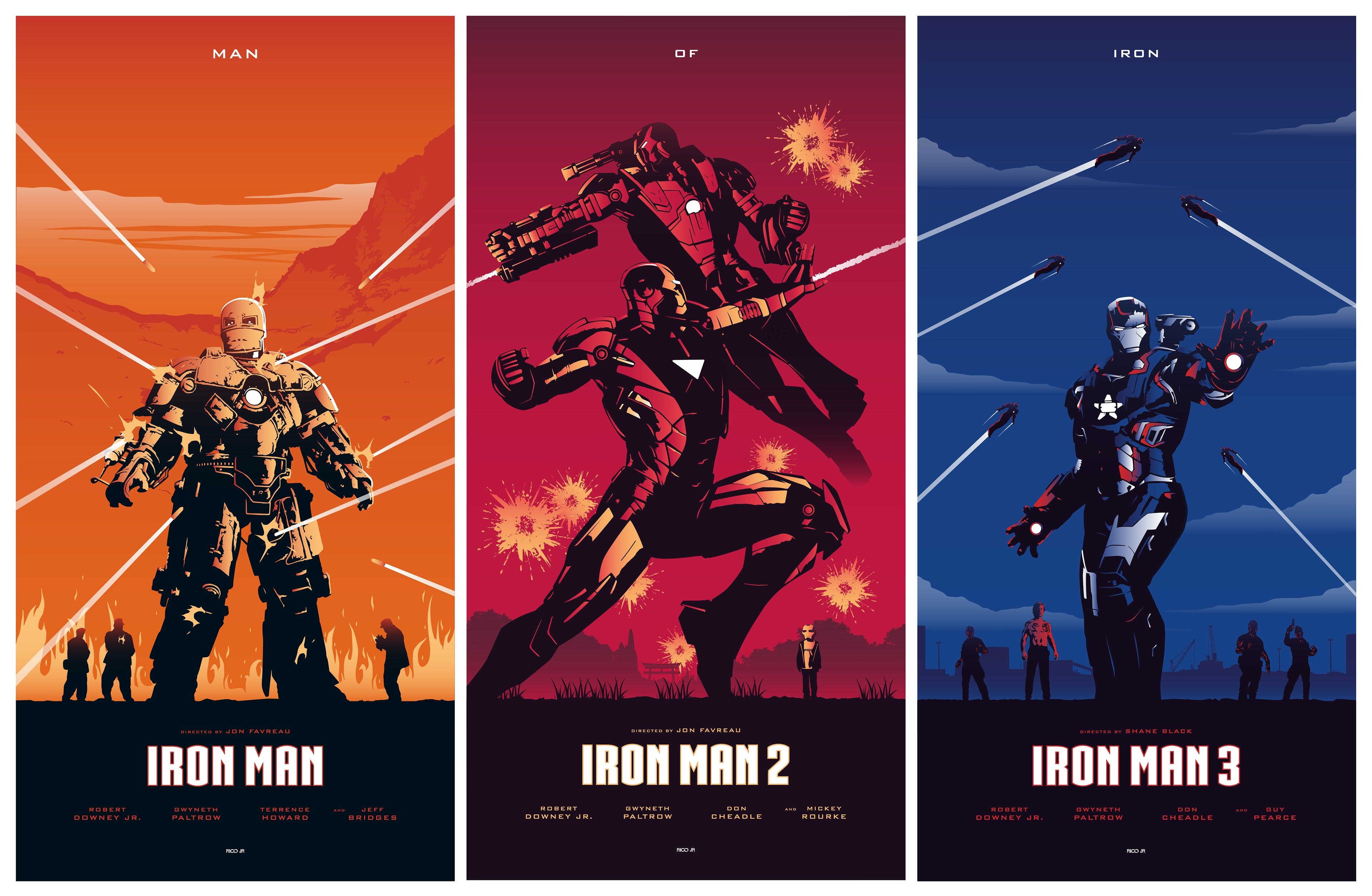 Poster Iron Man trilogia, Tony Stark, 3840x2509 UHD, PC 4K
