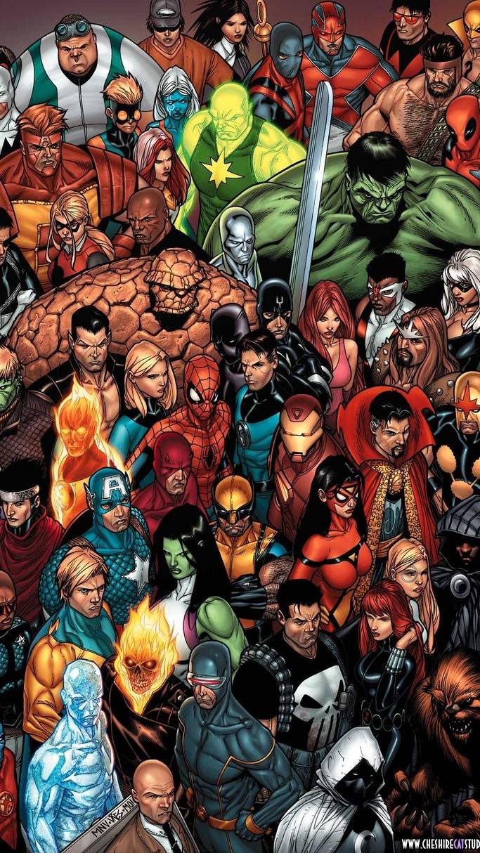 Supereroi Marvel gruppo, 683x1214 Verticale, Mobile