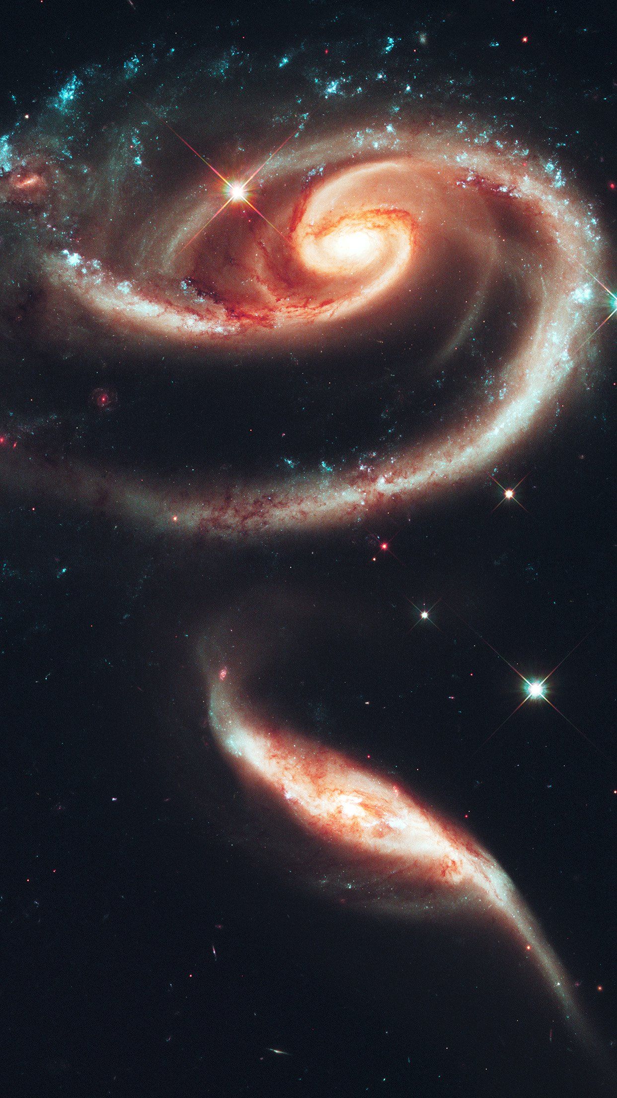 galassie spirali rosa spazio, 1242x2208 Full HD Verticale, iPhone