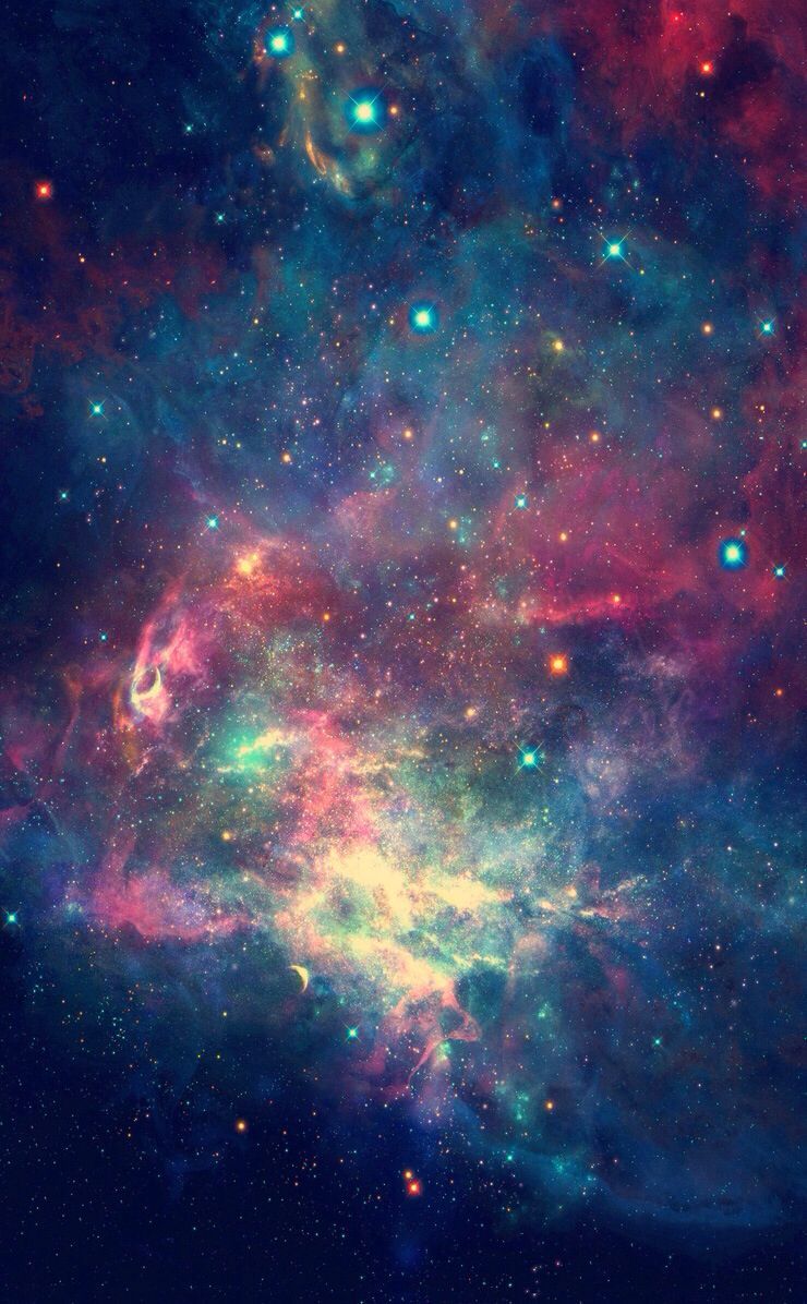 Nebulosa colorata con stelle, 740x1196 Verticale, iPhone Pro Max