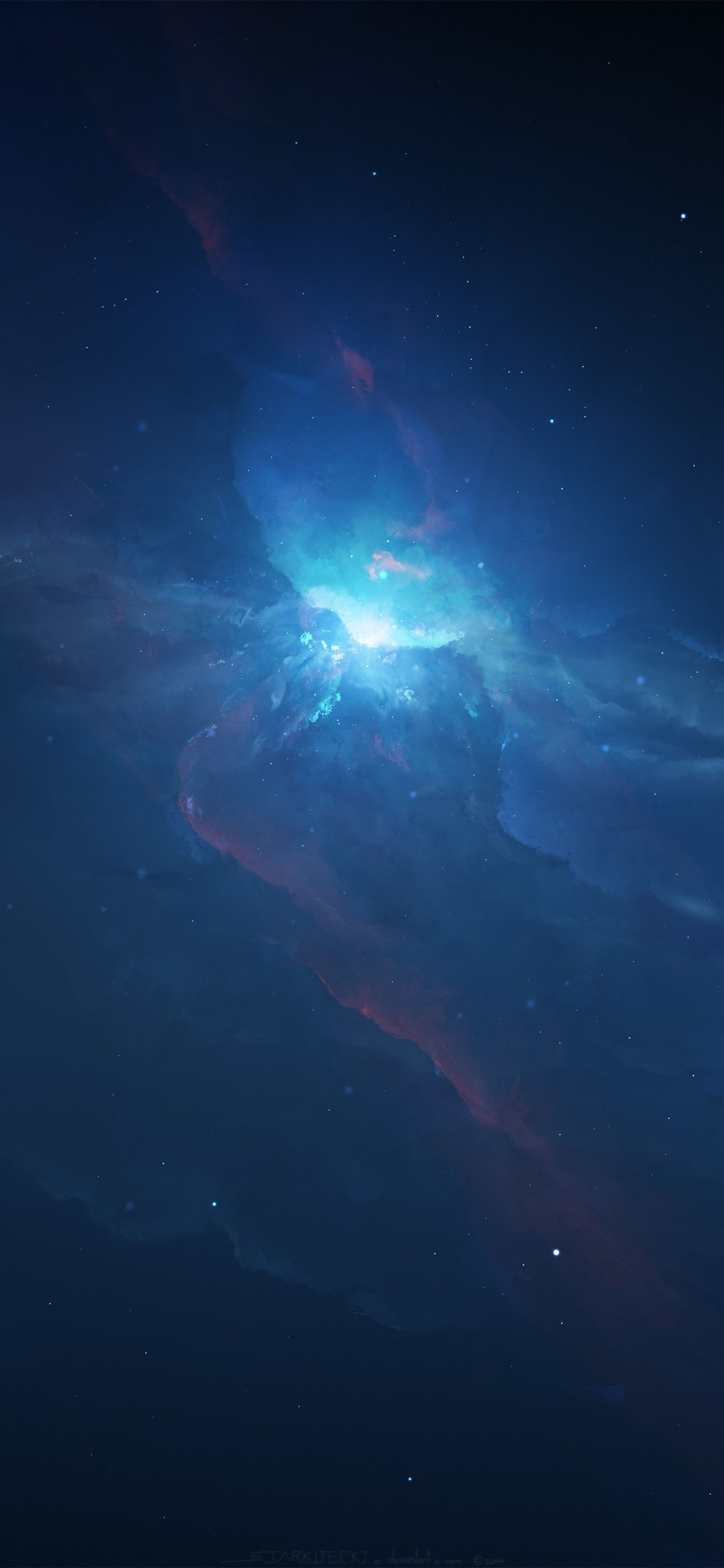 Nebulosa blu con stelle, 1242x2688 Verticale, iPhone Plus