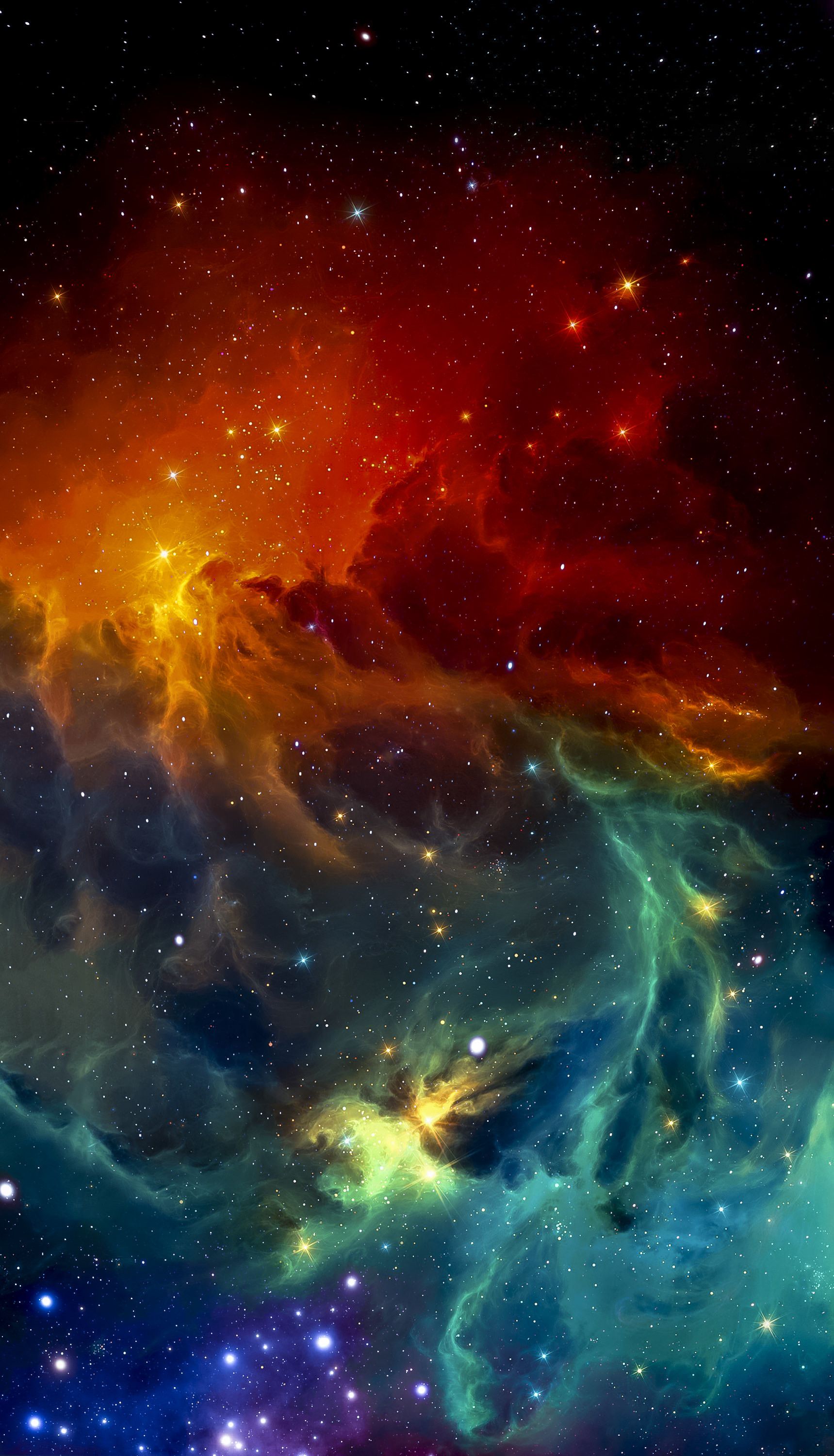 Nebulosa colorata con stelle, 1719x3000 Full HD Verticale, iPhone