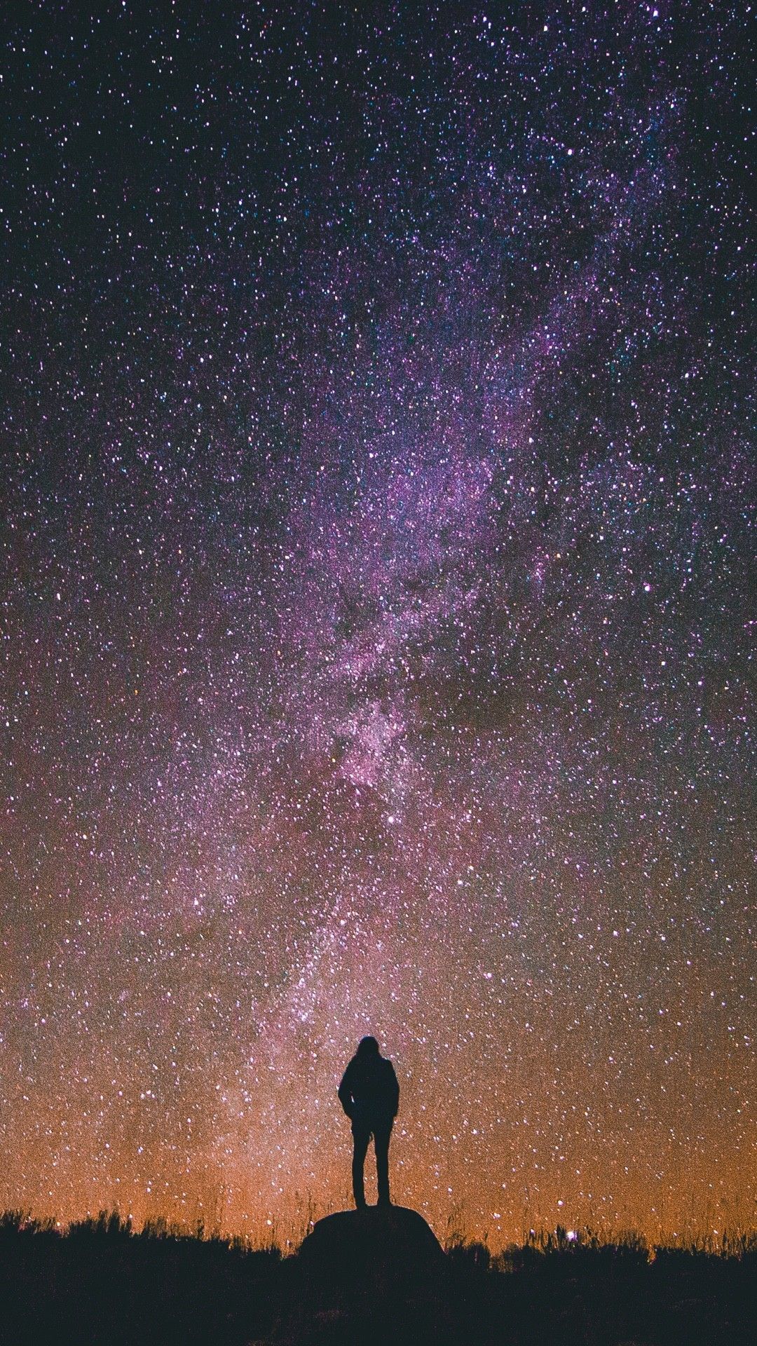 Silhouette sotto Via Lattea, 1080x1920 Verticale, iPhone Plus