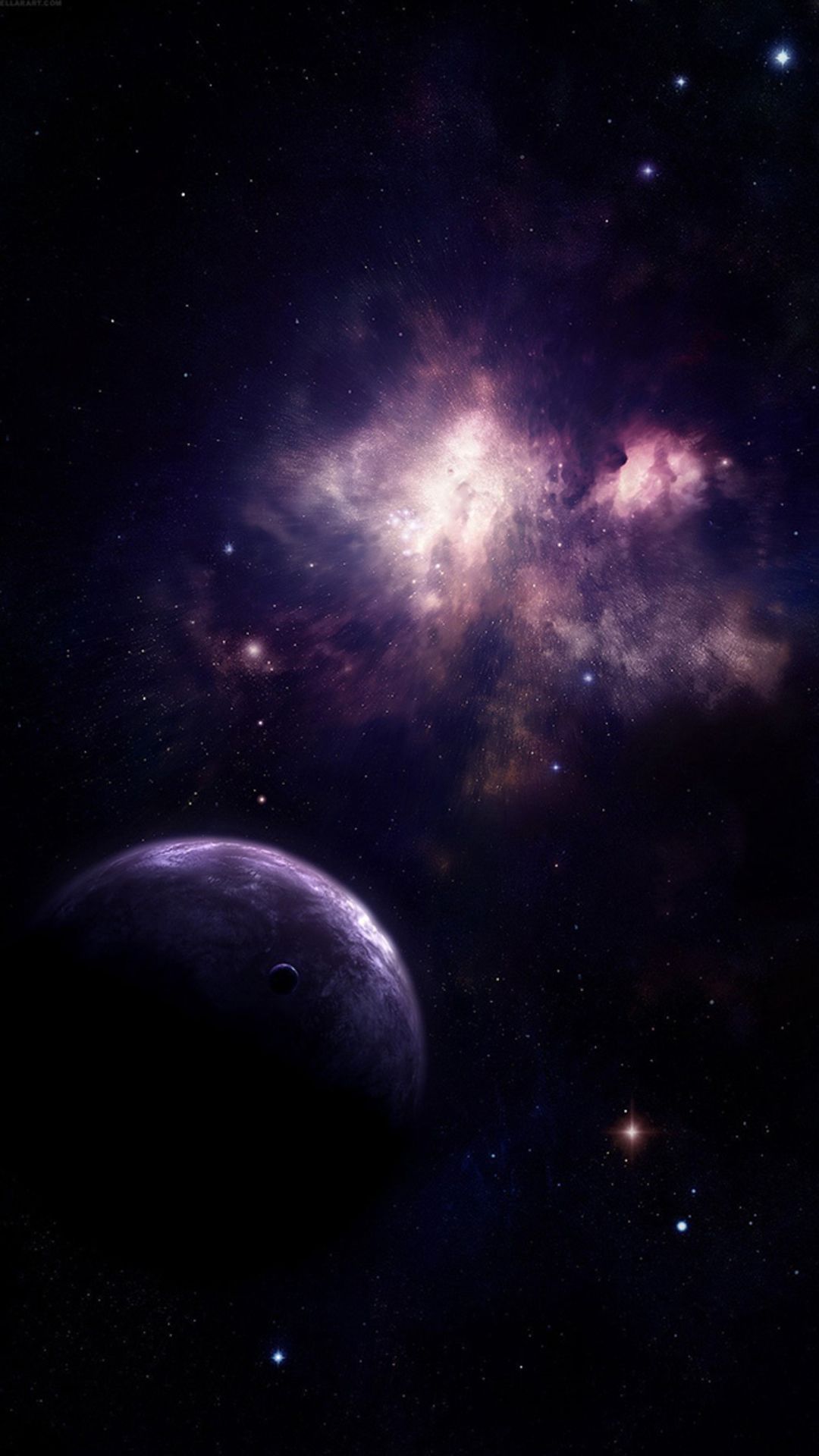 pianeta e nebulosa spaziale, 1080x1920 Verticale, iPhone Air