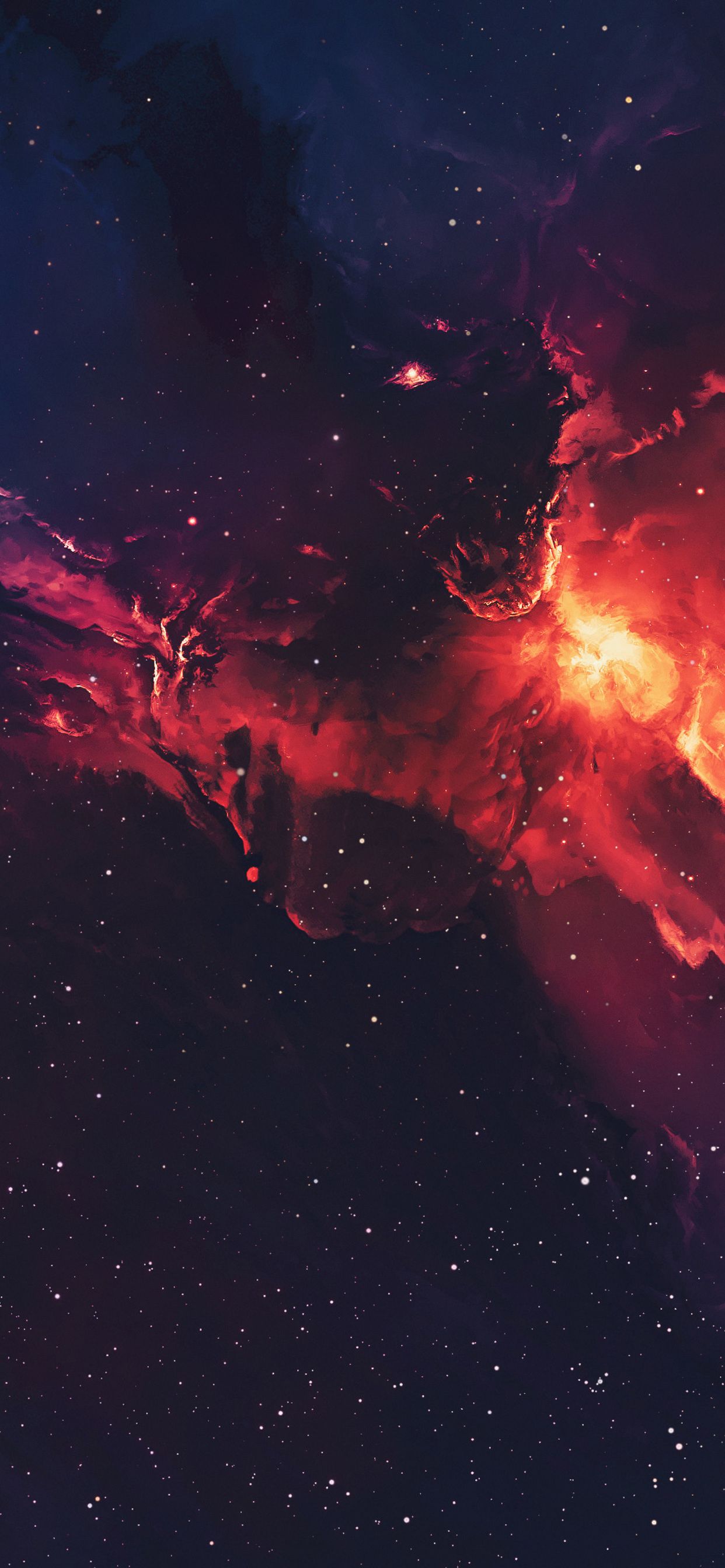 Nebulosa rossa e stelle, 1242x2688 Full HD Verticale, iPhone Air