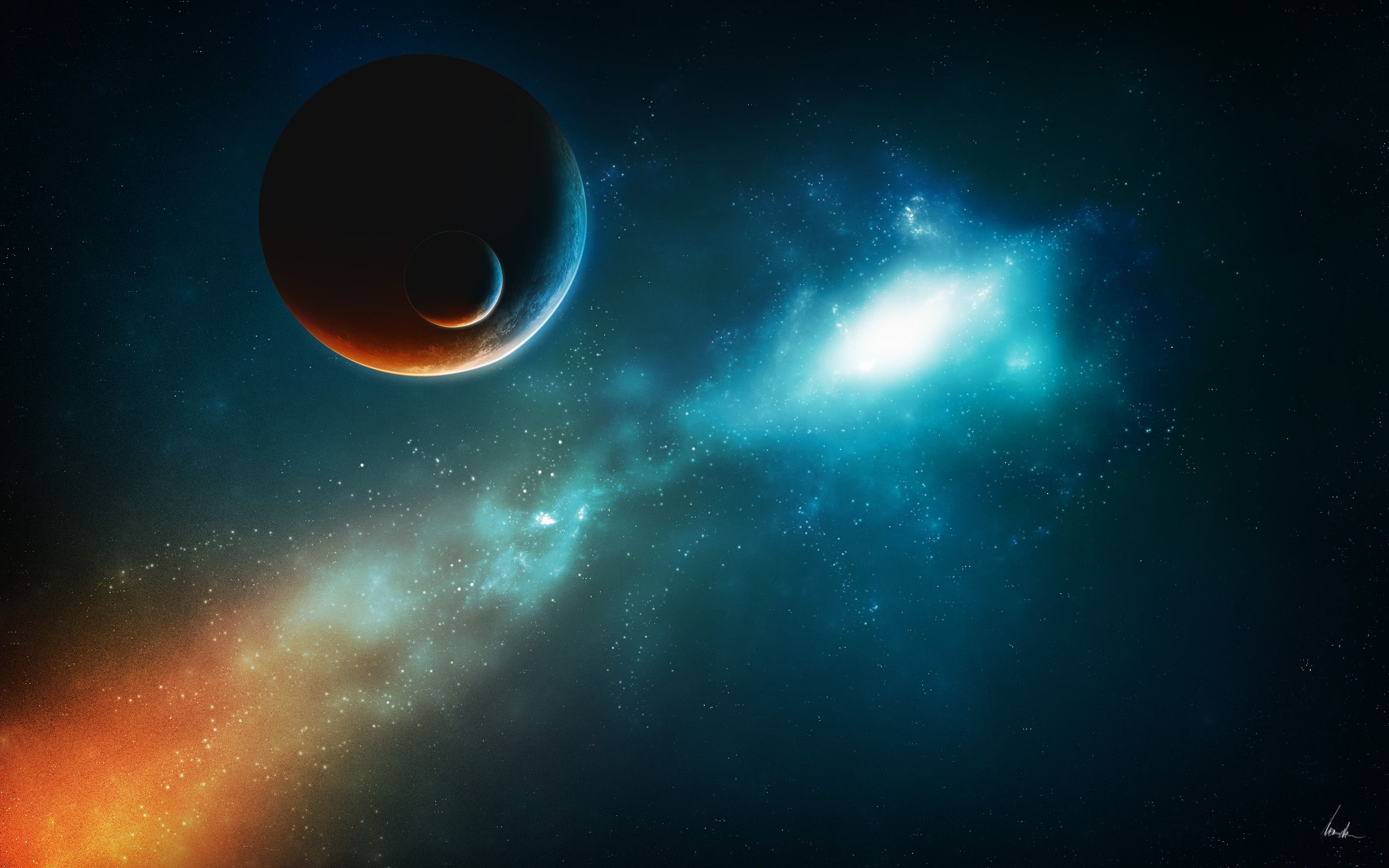 Pianeta e nebulosa spaziale, 2560x1600 WQXGA, Desktop