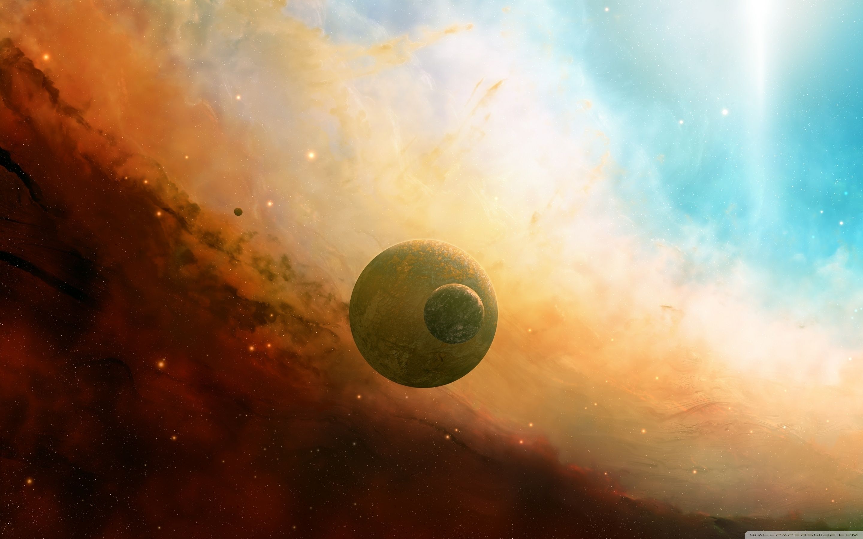 Pianeta nello spazio, nebulosa colorata, 2880x1800 WQXGA, Desktop