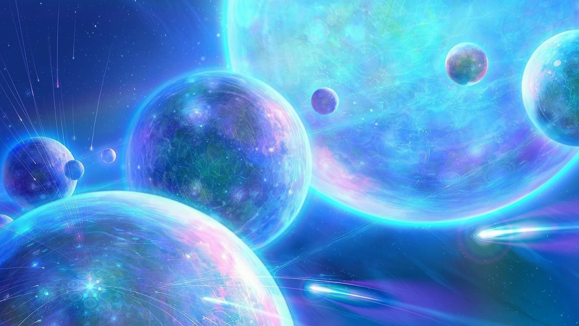 Pianeti blu spazio cosmico, 1920x1080 Full HD 1080p, Desktop