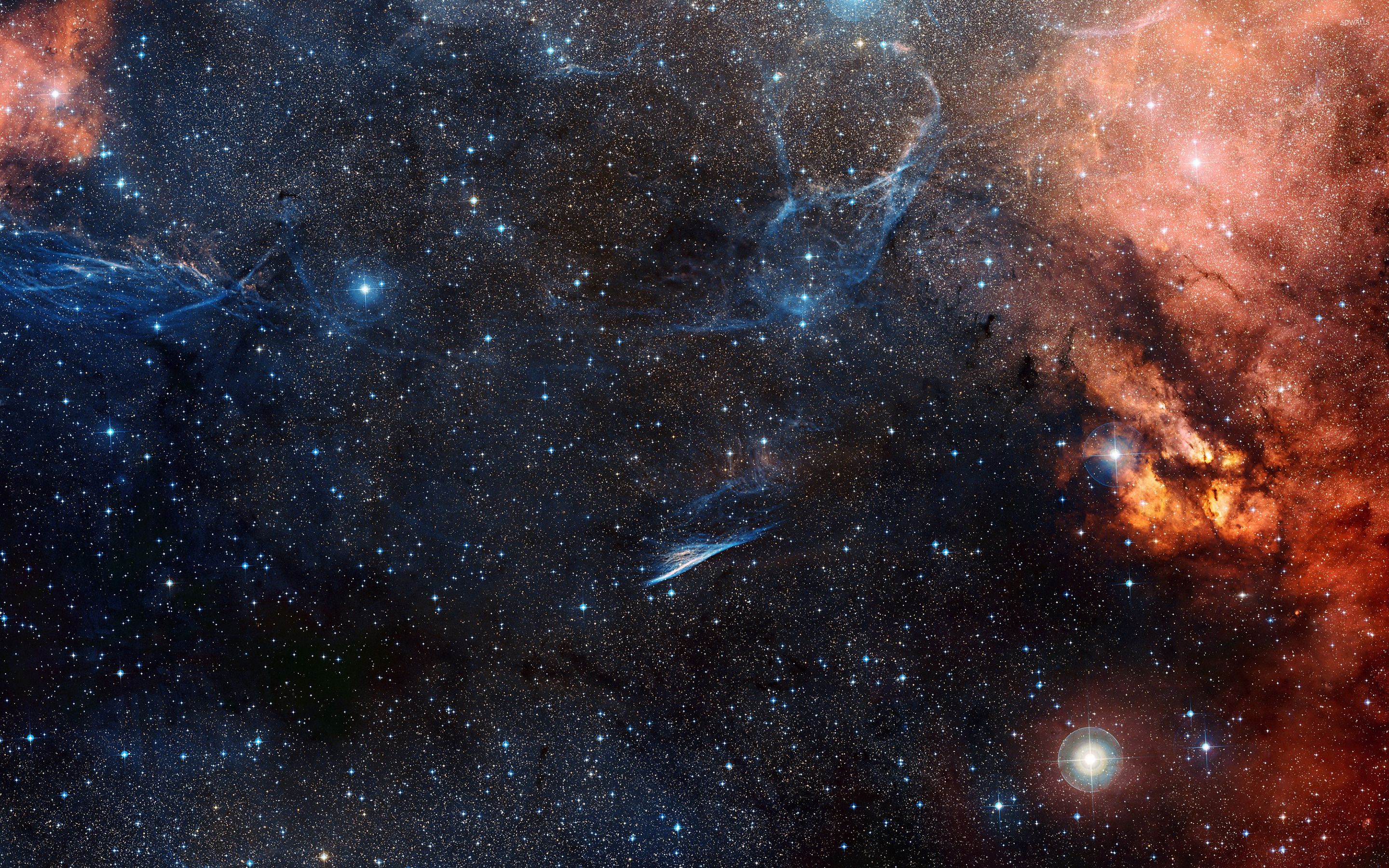 Nebulosa spaziale blu e arancione, 2880x1800 WQXGA, Desktop
