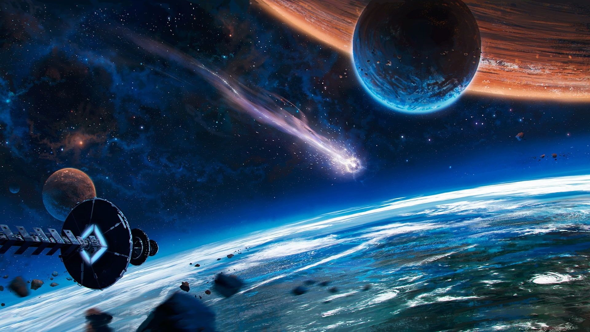 Cometa blu nell'universo, 1920x1080 1080p, Desktop