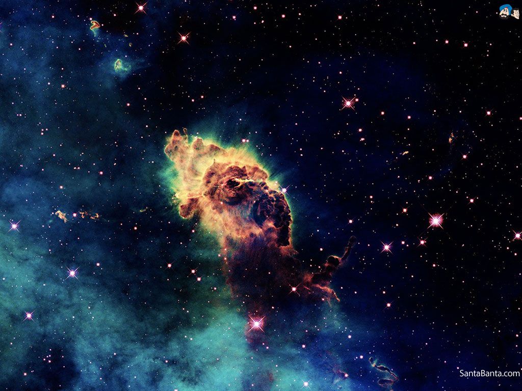 Nebulosa colorata con stelle, 1024x768 HD, Laptop