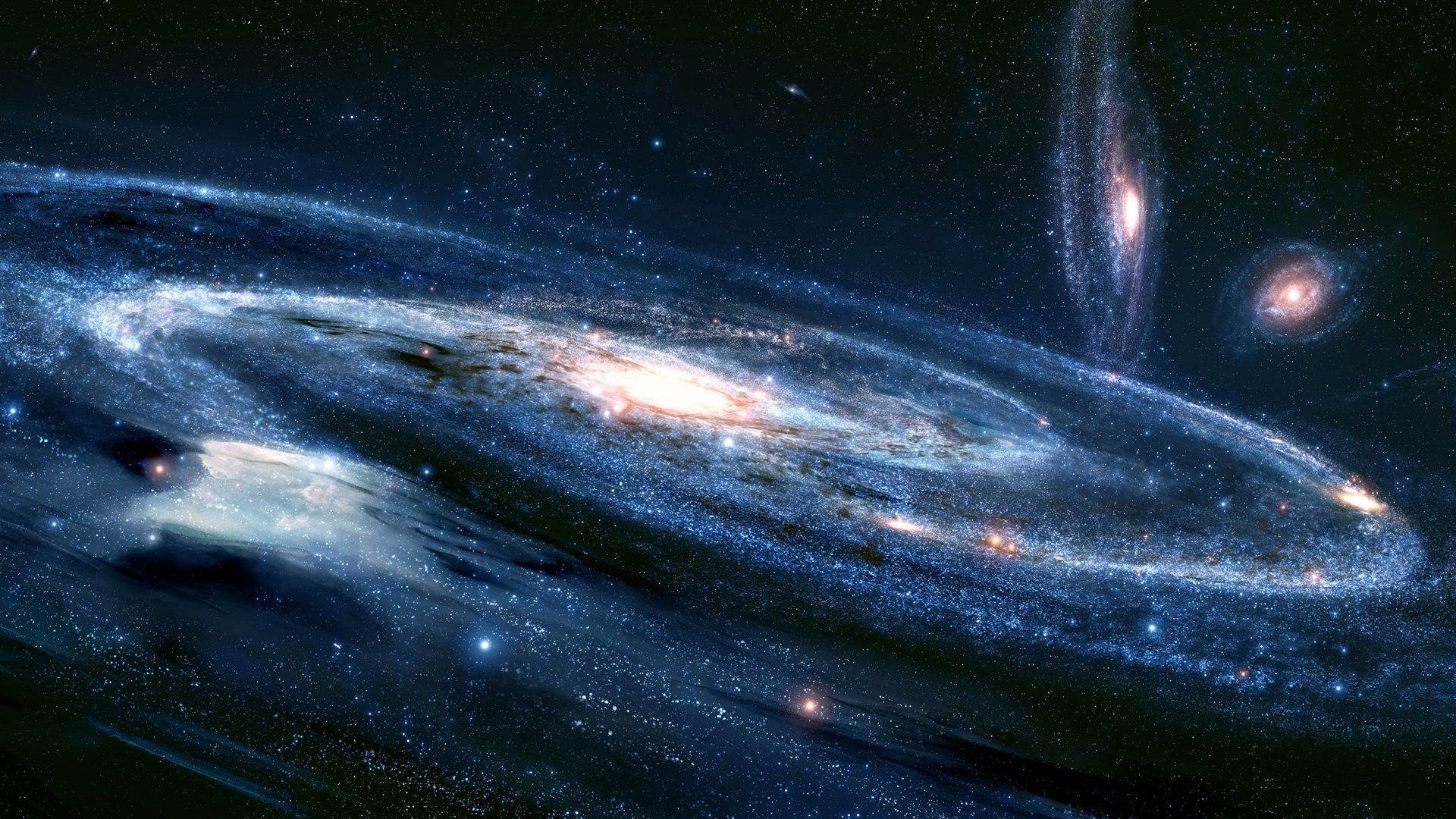 Galassie a spirale blu, 1920x1080 Full HD 1080p, PC