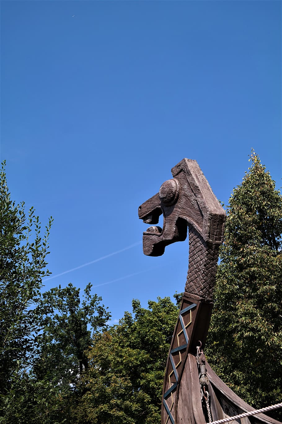 testa di drago vichinga in legno, 910x1365 Verticale, Telefono