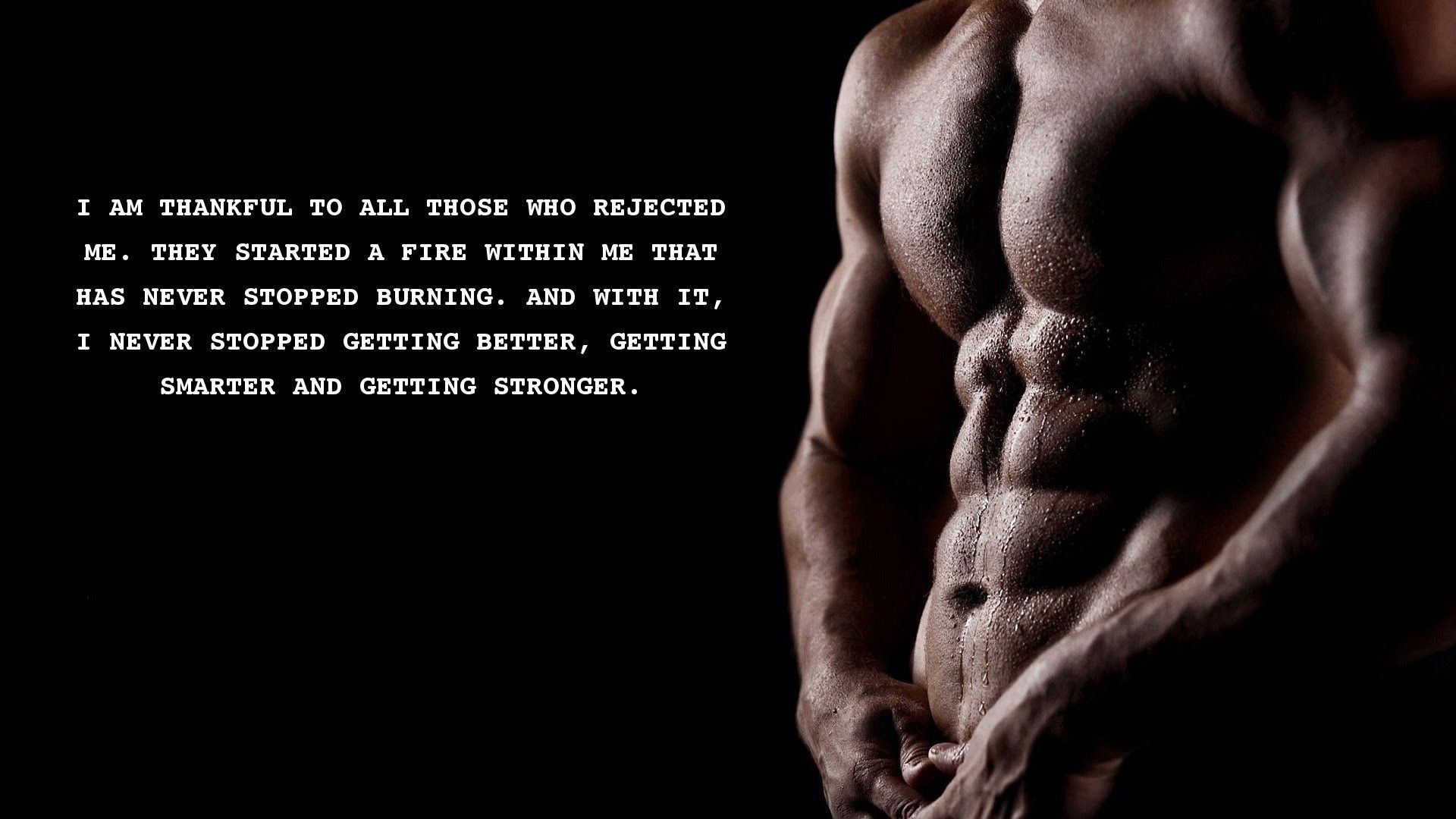 Torso muscoloso con citazione motivazionale, 1920x1080 1080p, Desktop