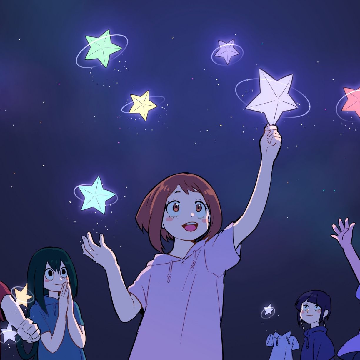 Uraraka anime che fluttua nel cielo, 1332x850 HD, PC Desktop