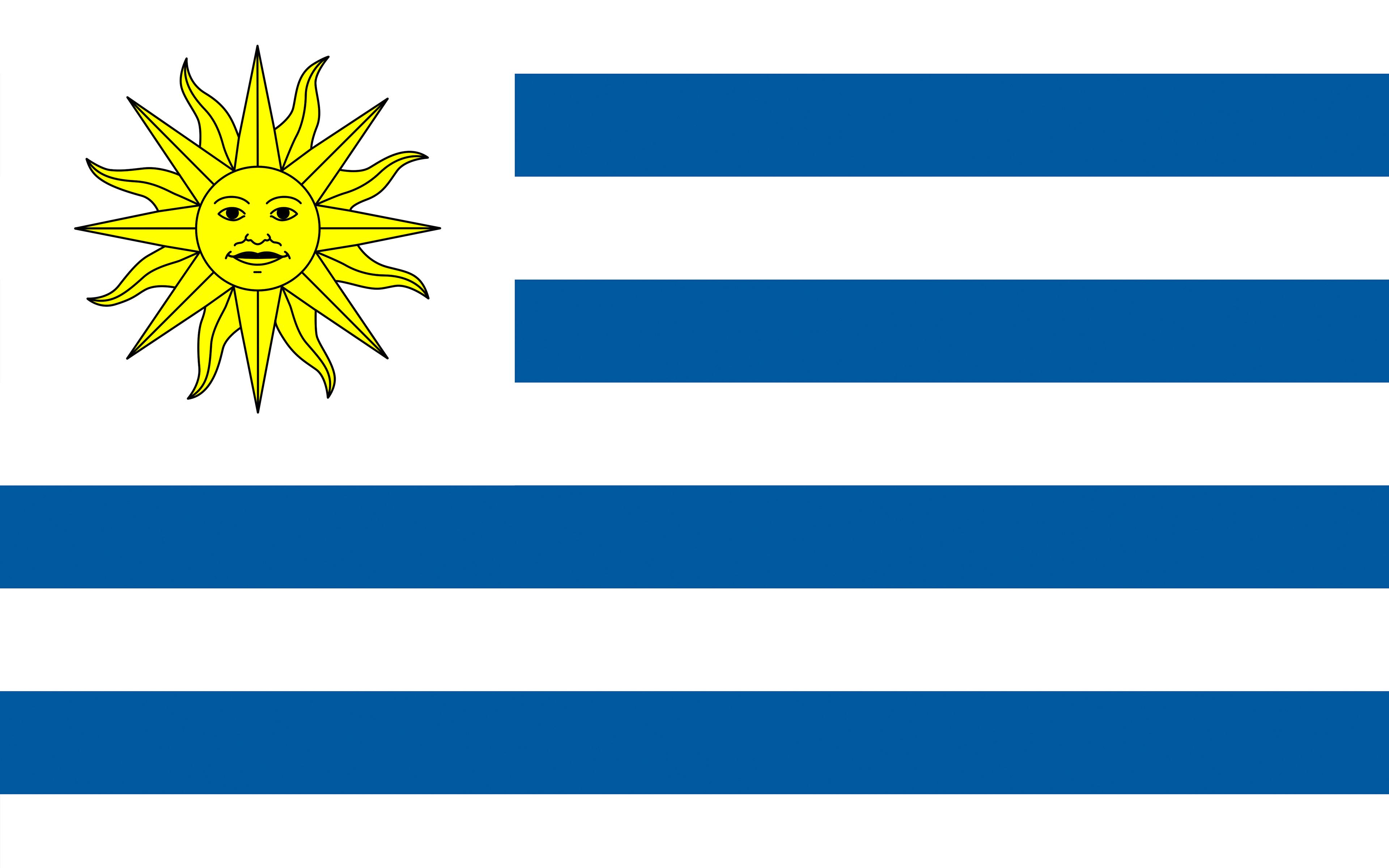 Bandiera Uruguay strisce sole, 3840x2400 Ultra HD, PC
