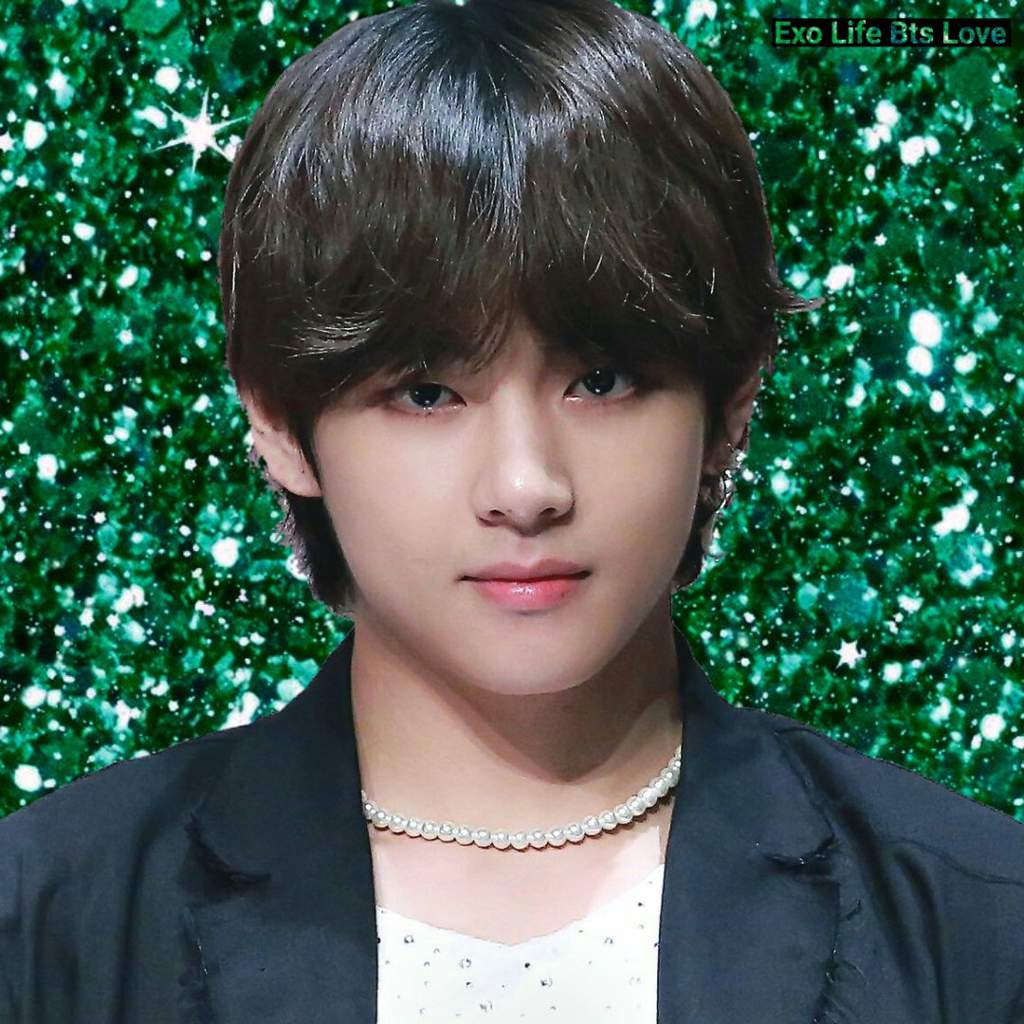 V BTS ritratto glitter verde, 1024x1024 HD, PC Desktop