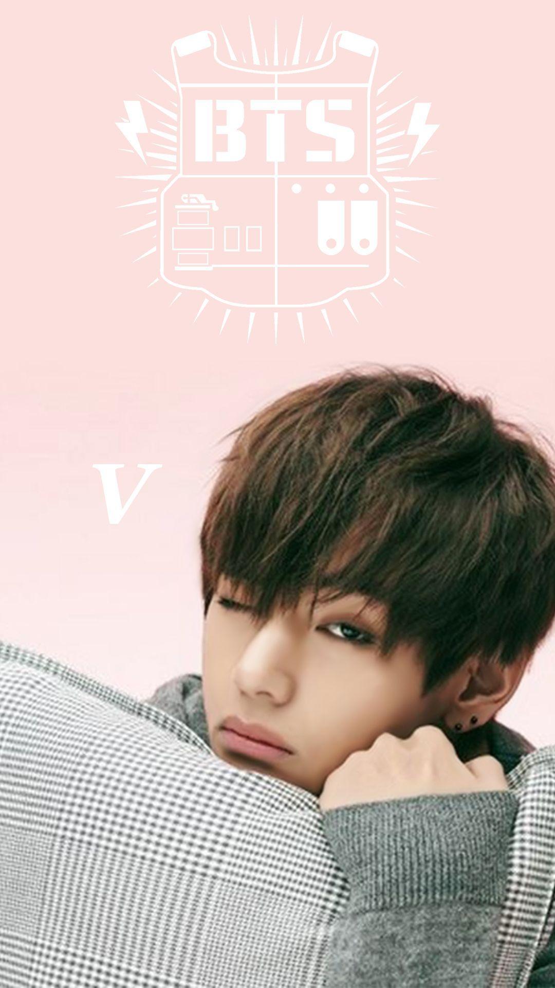 V dei BTS, sfondo rosa, gruppo K-pop, 1080x1920 Verticale, Telefono