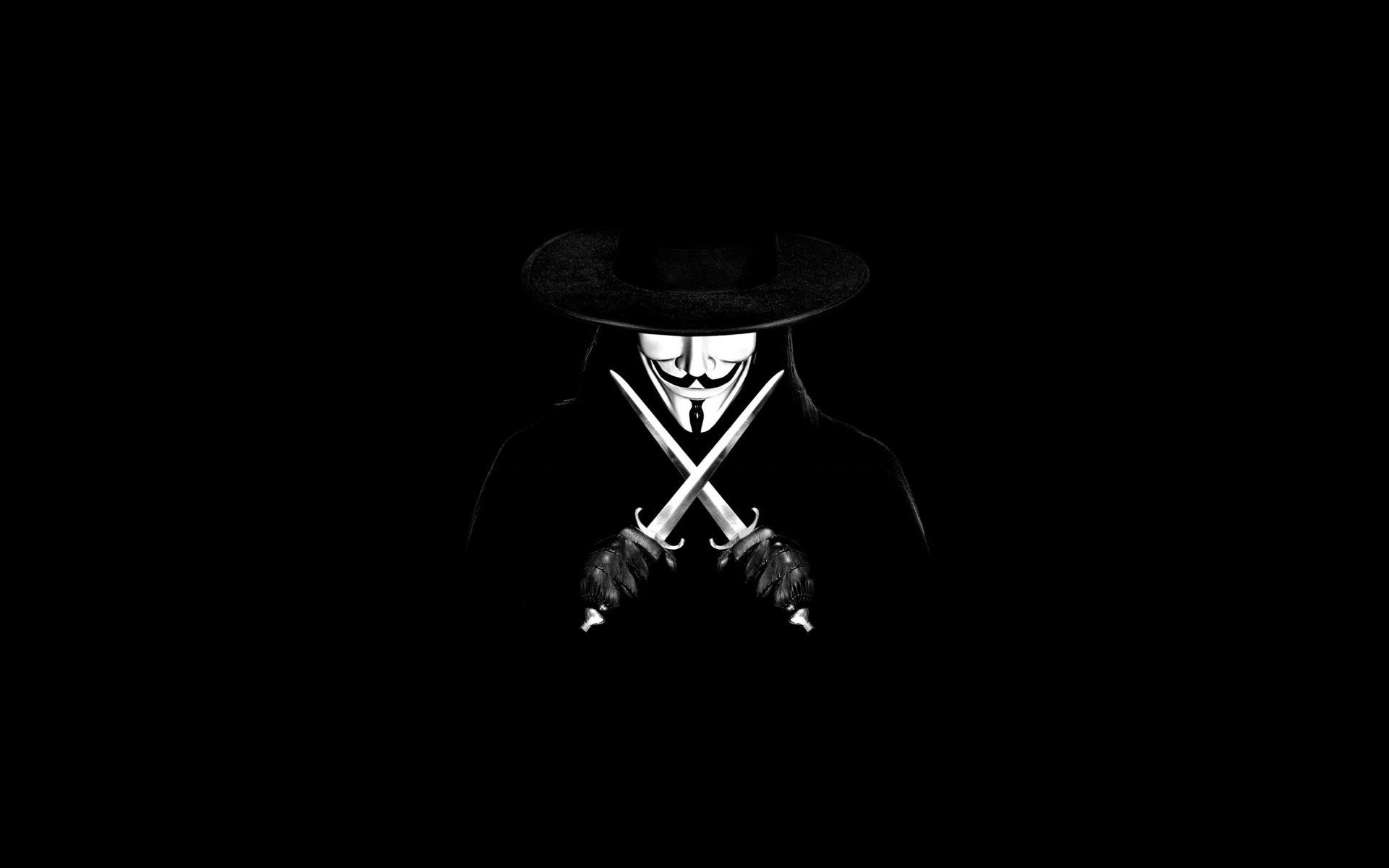 Maschera Guy Fawkes con pugnali, 1920x1200 WUXGA, iMac