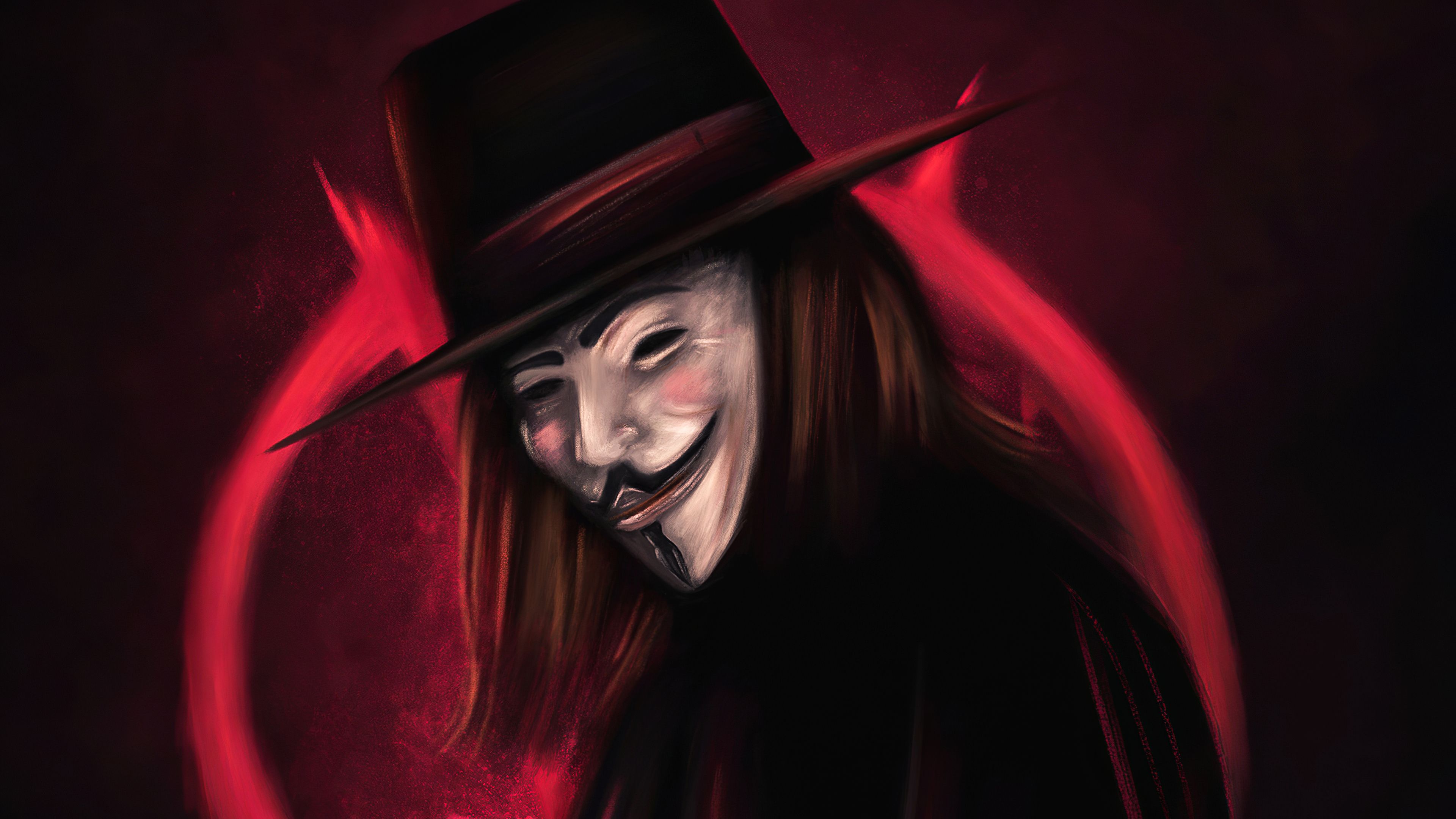 Maschera Guy Fawkes V per Vendetta, 3840x2160 UHD, PC 4K