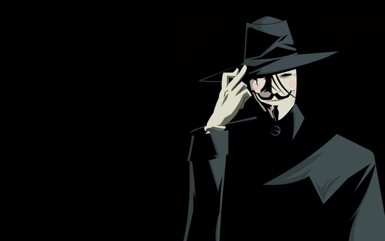 Maschera Guy Fawkes, cappello nero, 1280x800 HD, Desktop