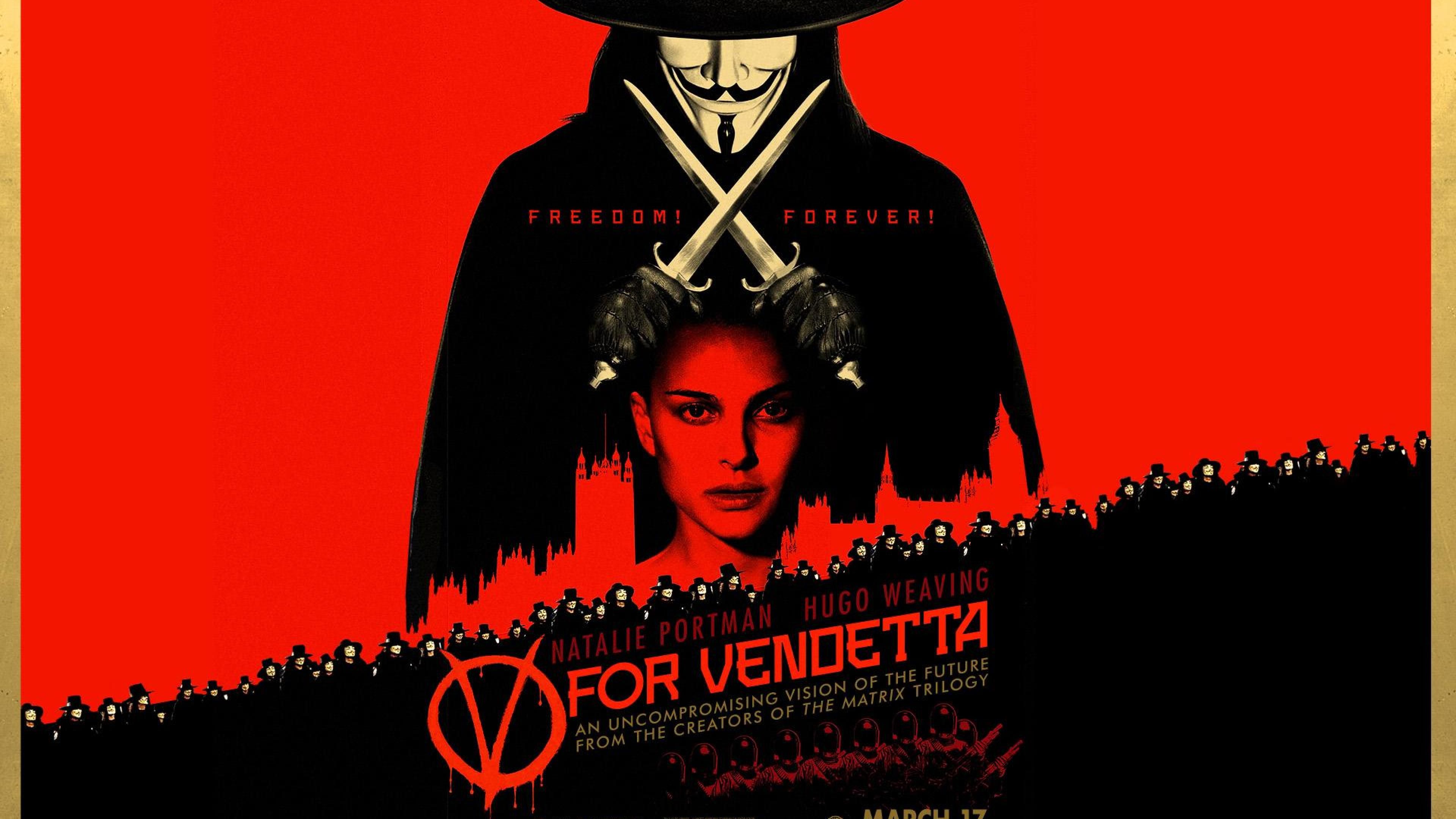 Poster V per Vendetta maschera, 3840x2160 UHD, PC 4K