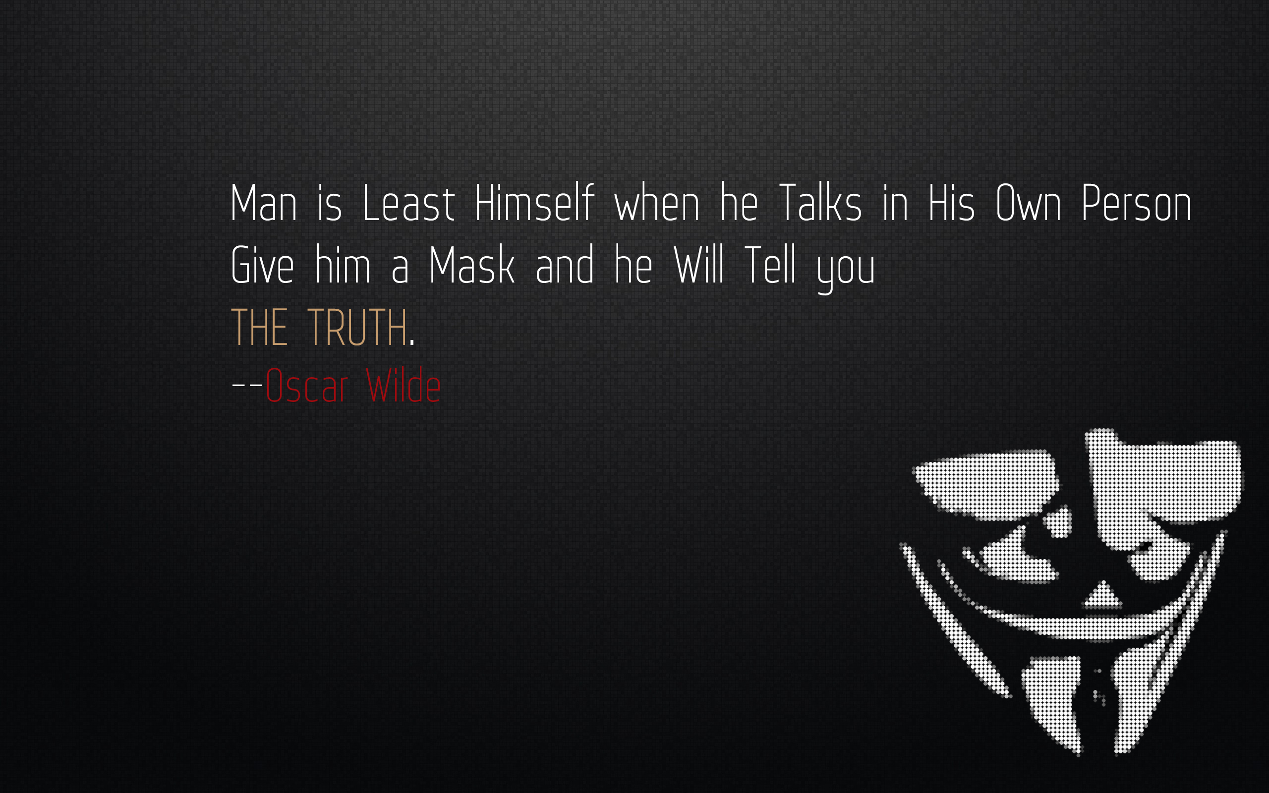 Maschera V per Vendetta citazione, 2560x1600 WQXGA, Desktop