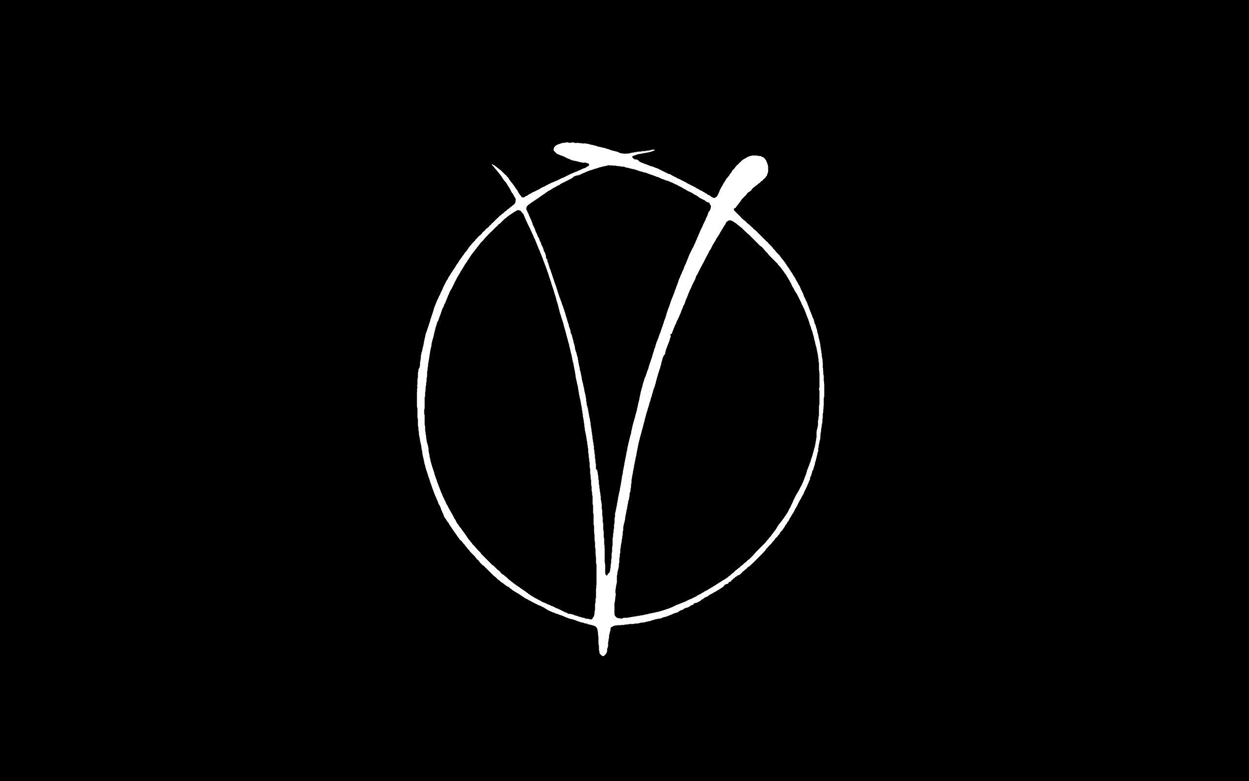 Logo V per Vendetta cerchio, Guy Fawkes, 2560x1600 2K, Laptop