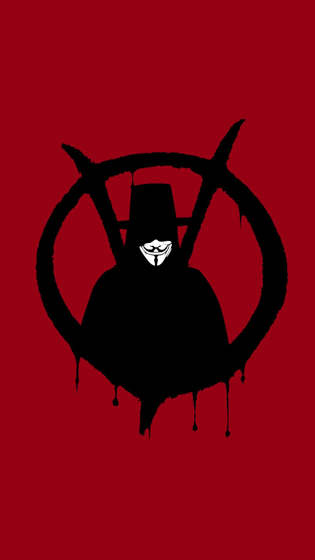Maschera V per Vendetta, Alan Moore, 1080x1920 Verticale, Telefono