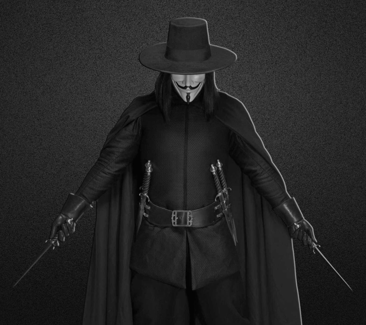 V per Vendetta maschera pugnali, 1440x1280 HD, Desktop