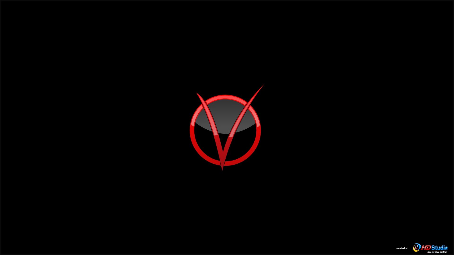 Logo V per Vendetta rosso, 1920x1080 Full HD, PC Desktop