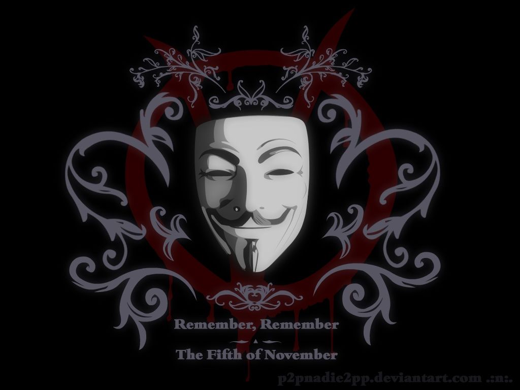 Maschera Guy Fawkes V per Vendetta, 1024x768 HD, PC